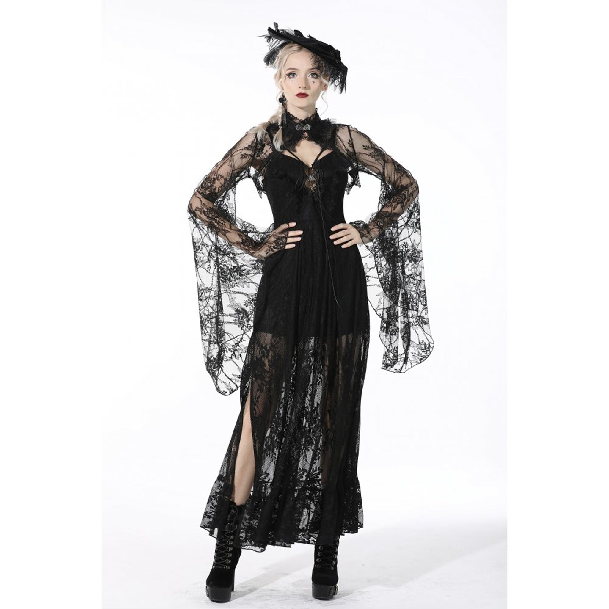 Bell Sleeved Lace Crop Jacket
