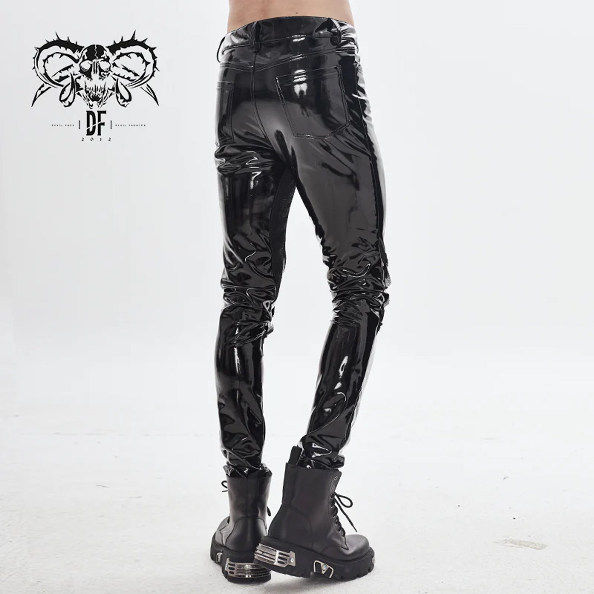 Fishnet Overlay Patent Trouser --ONLINE ONLY--