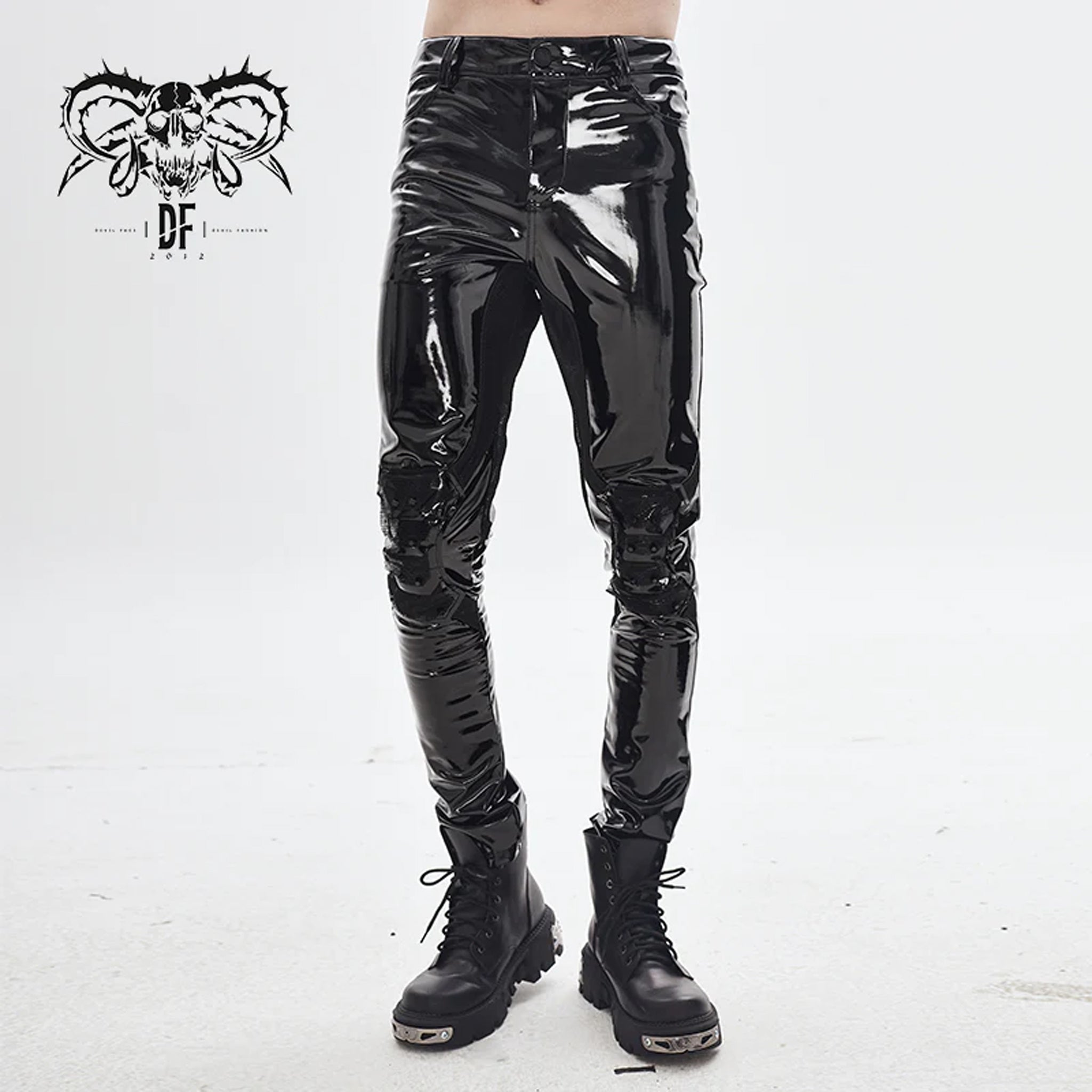 Fishnet Overlay Patent Trouser --ONLINE ONLY--