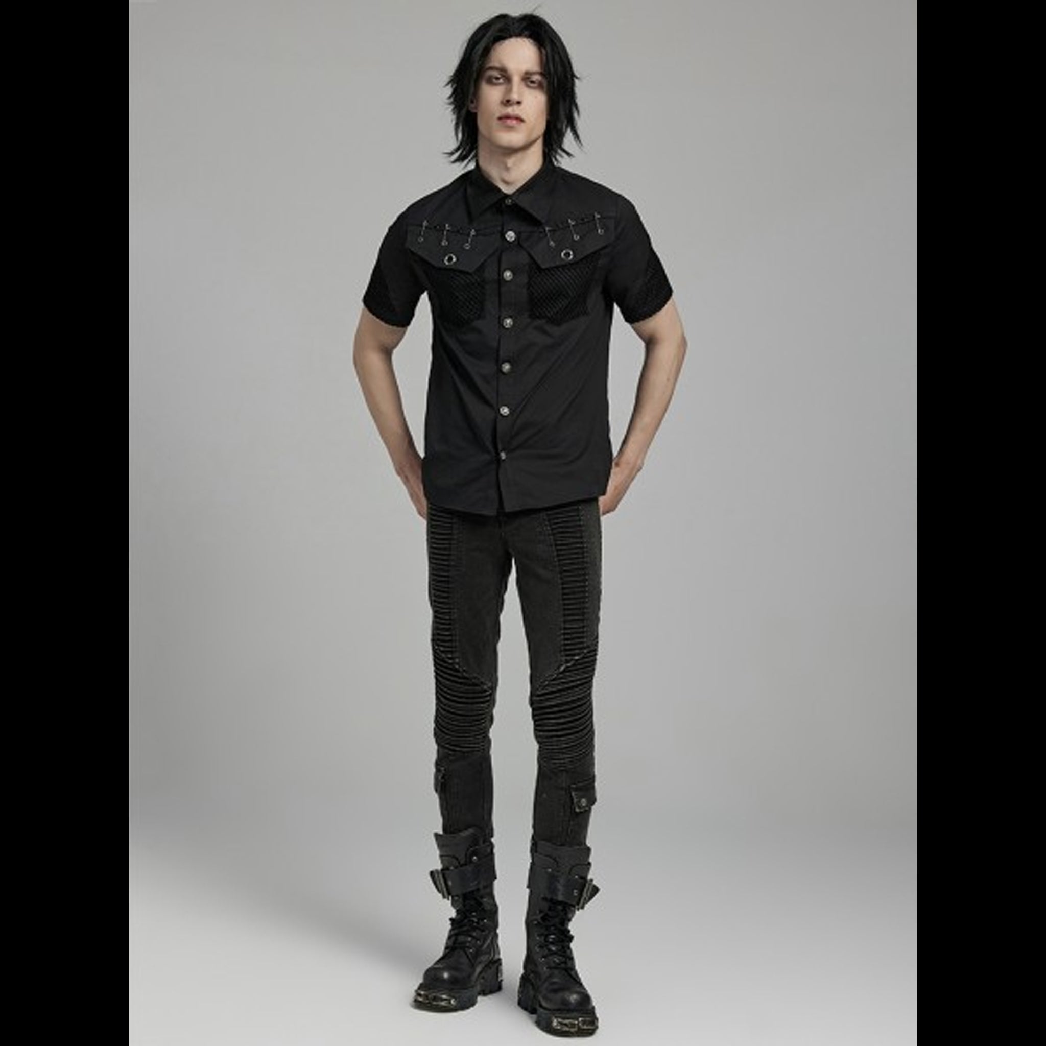 Pinned Mesh Pocket Shirt