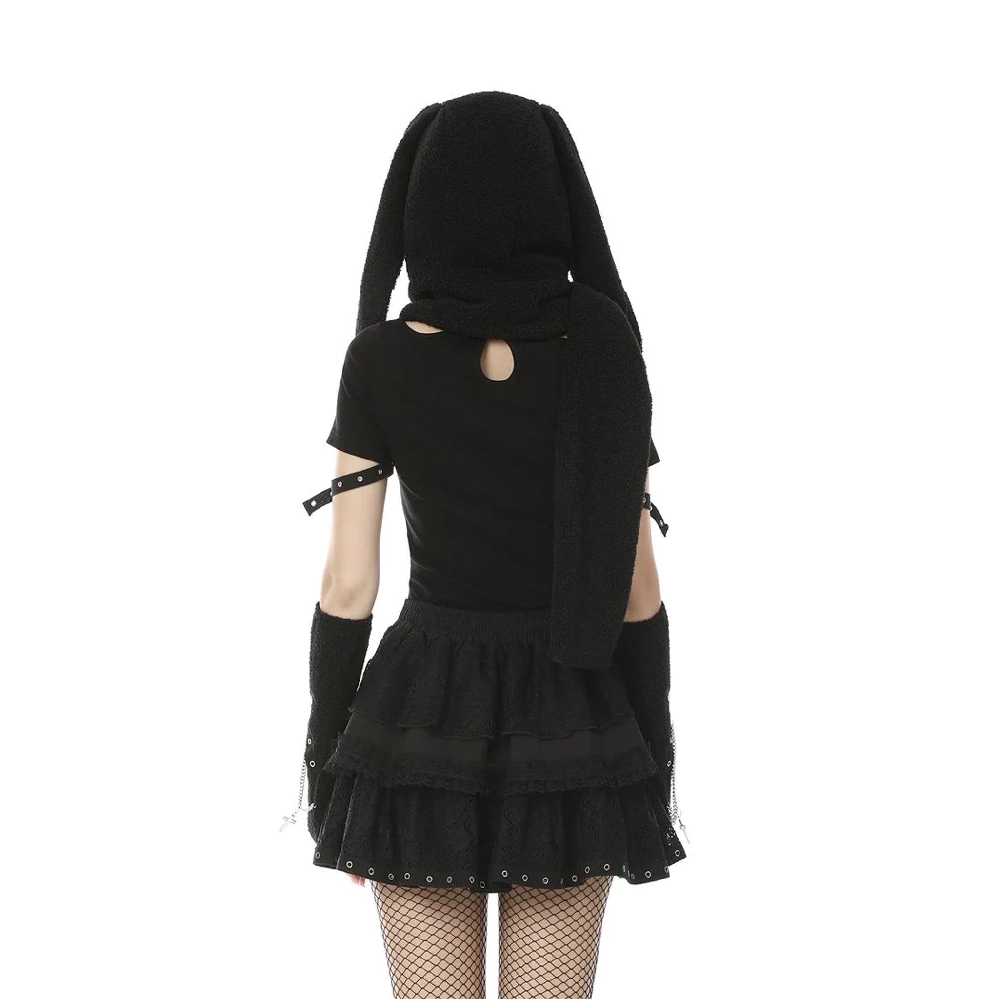 bunny ear hoodie scarf