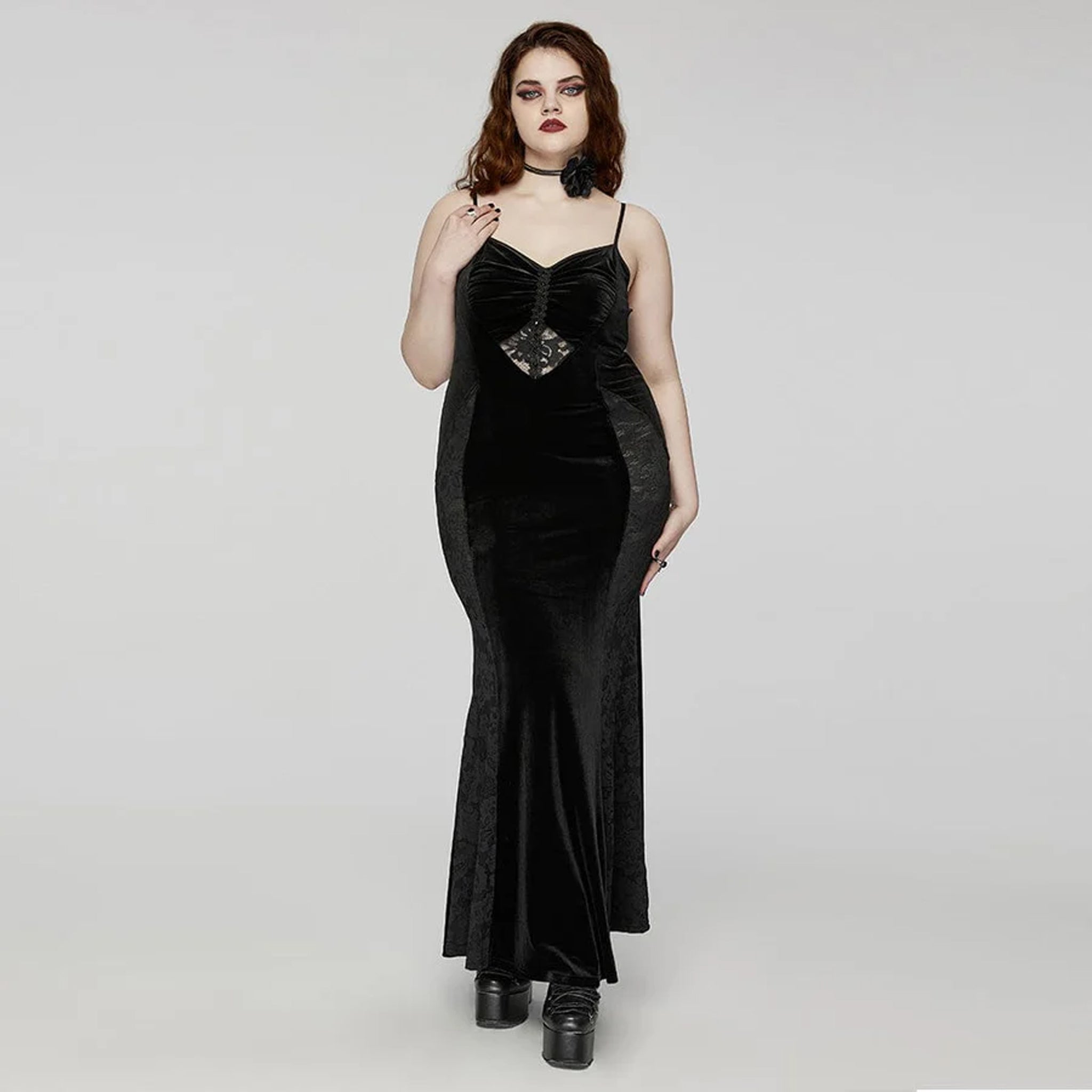 Gothic Lace Velvet Evening Dress Gothic Lace Velvet Evening Dress