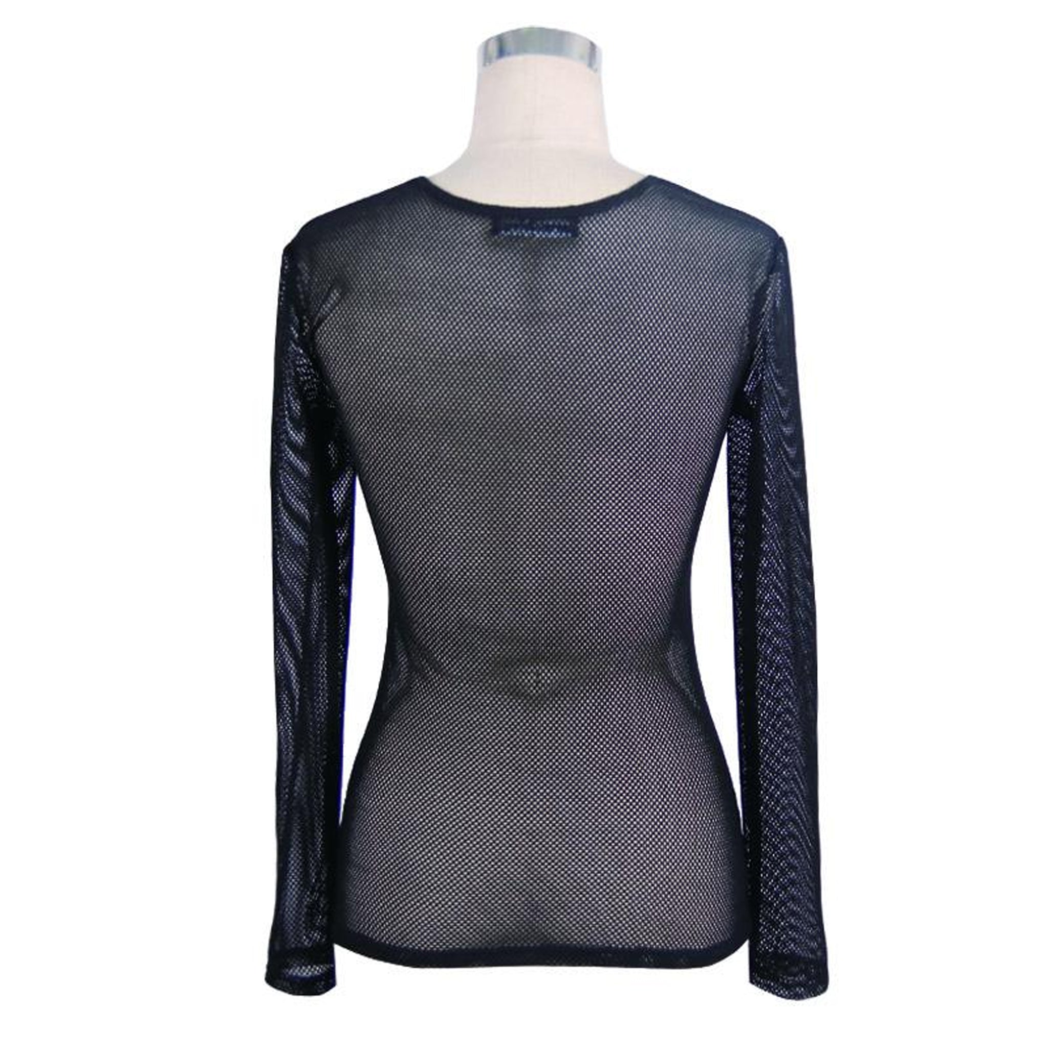 long sleeve slim fishnet top