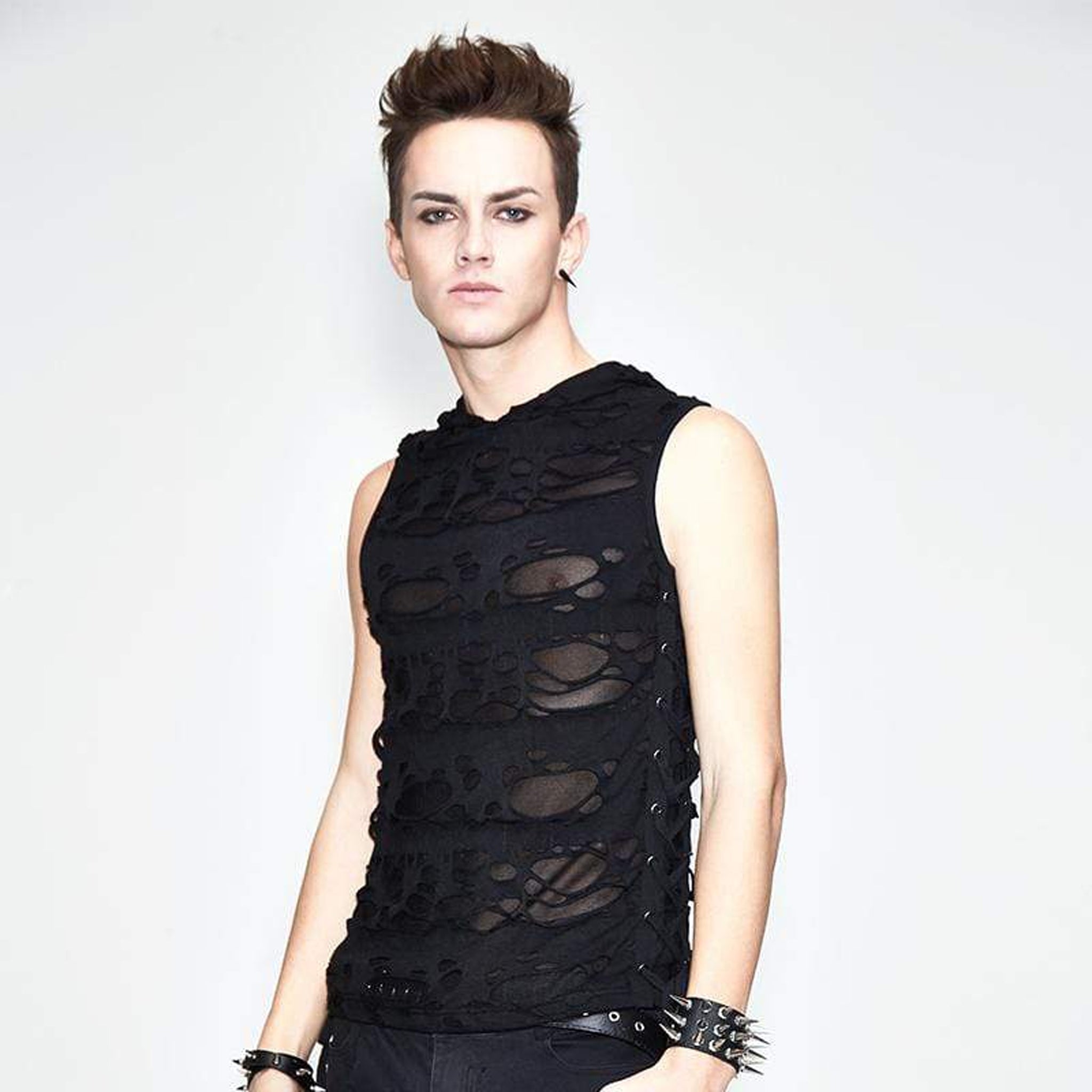 Shredded Sleeveless Hoodie