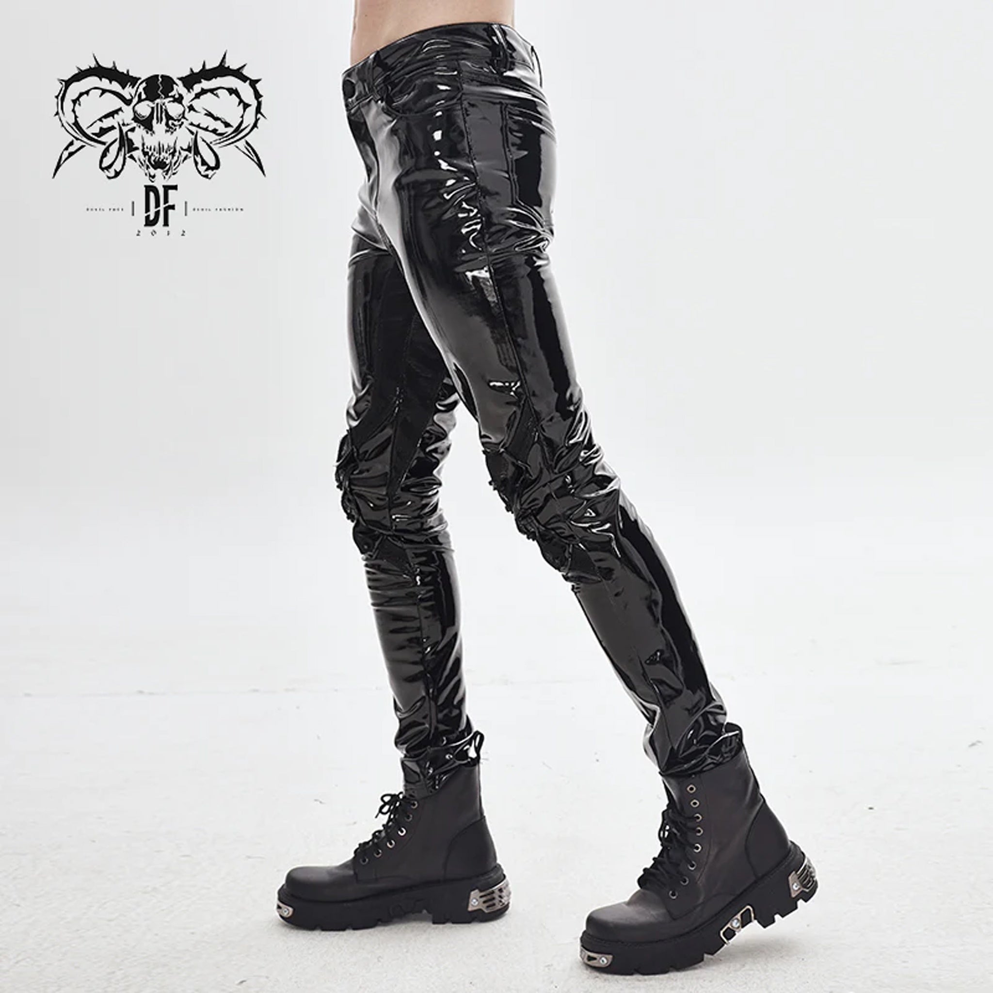 Fishnet Overlay Patent Trouser --ONLINE ONLY--