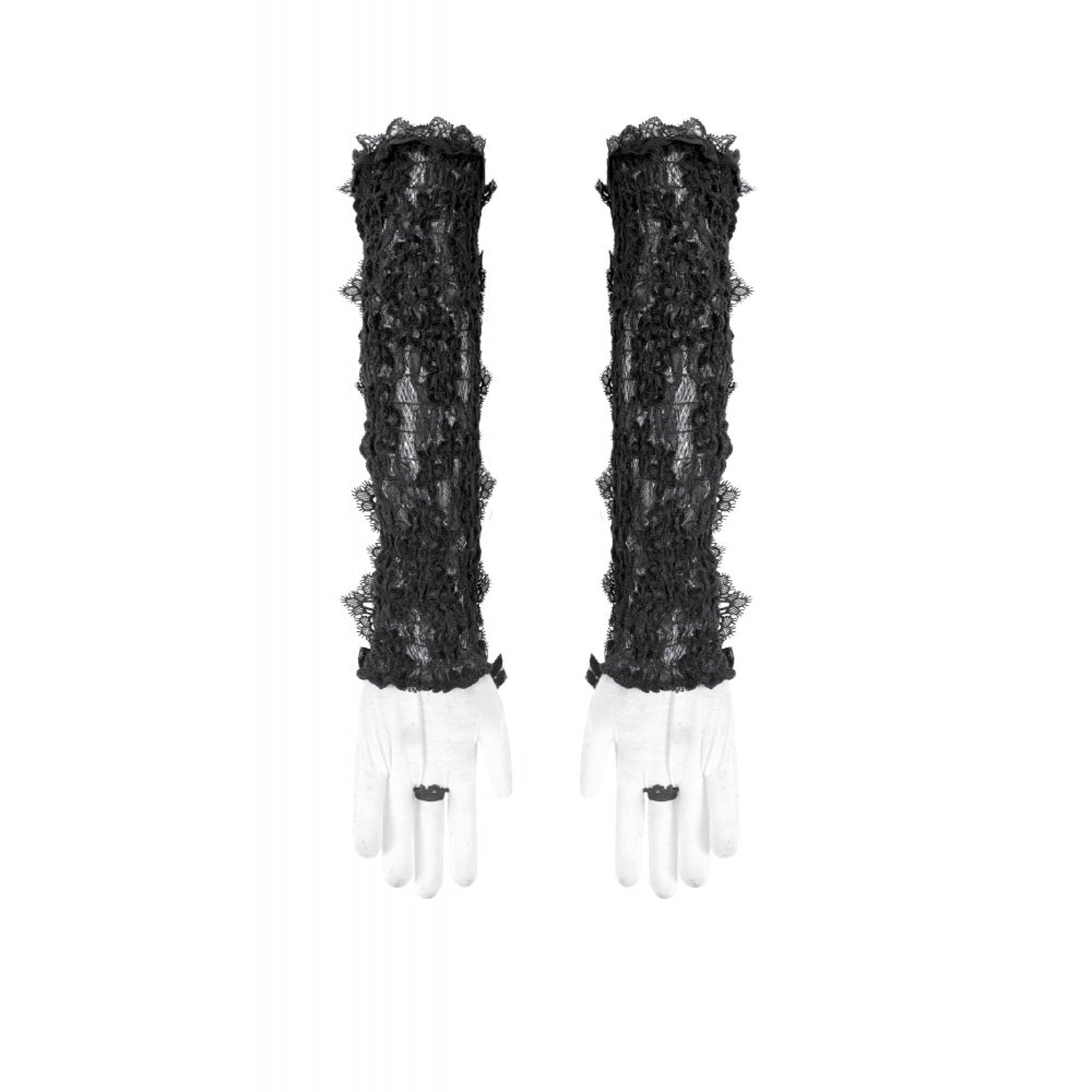 Elbow Length Lace Up Gloves