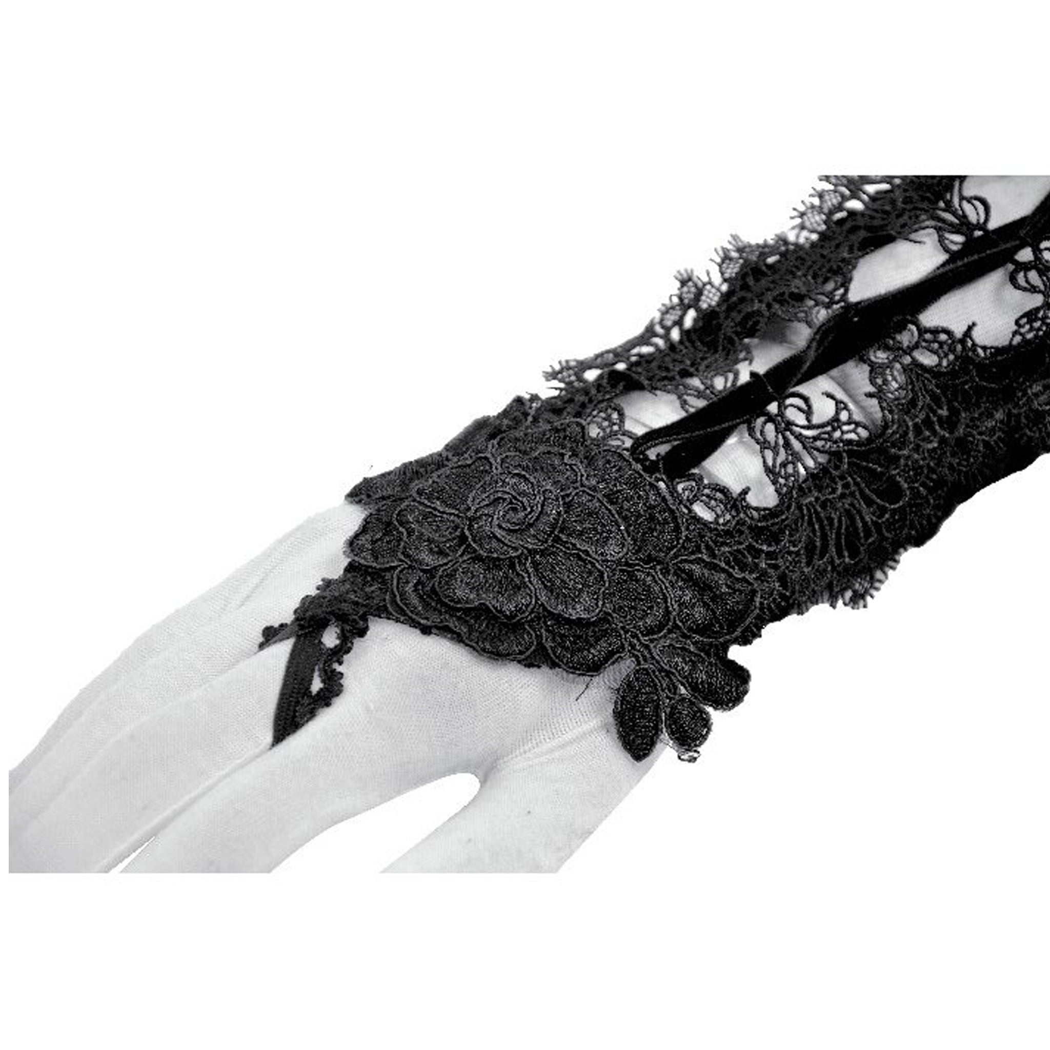 Elbow Length Lace Up Gloves