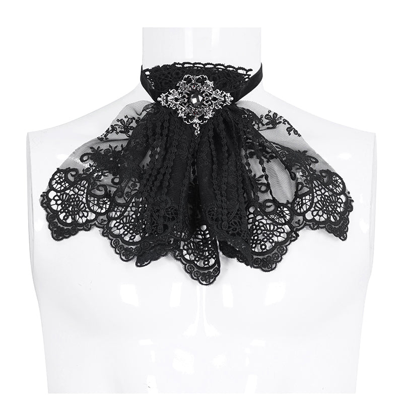 Gothic Brooched Fringe Ascot