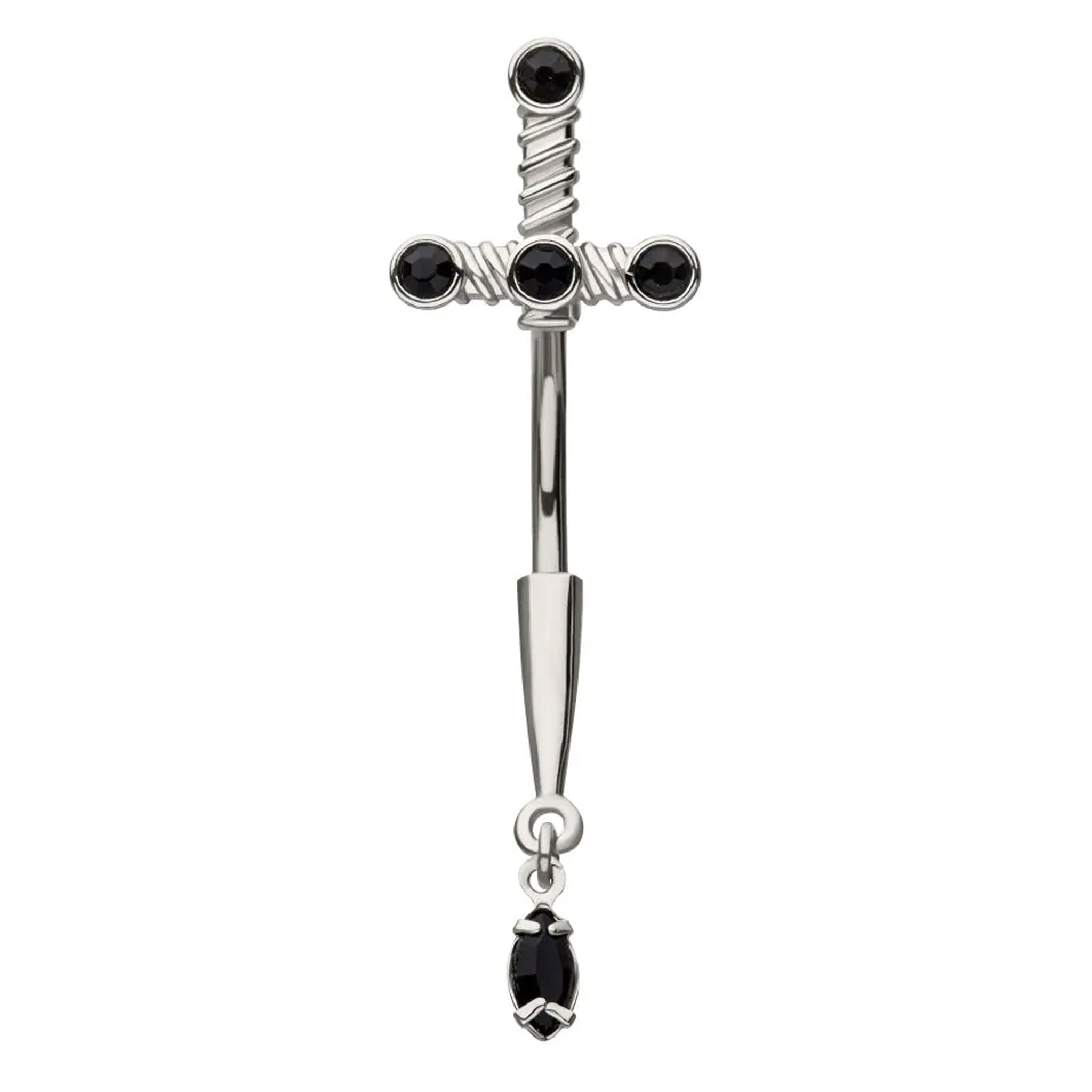 Surgical Steel CZ Dagger Navel