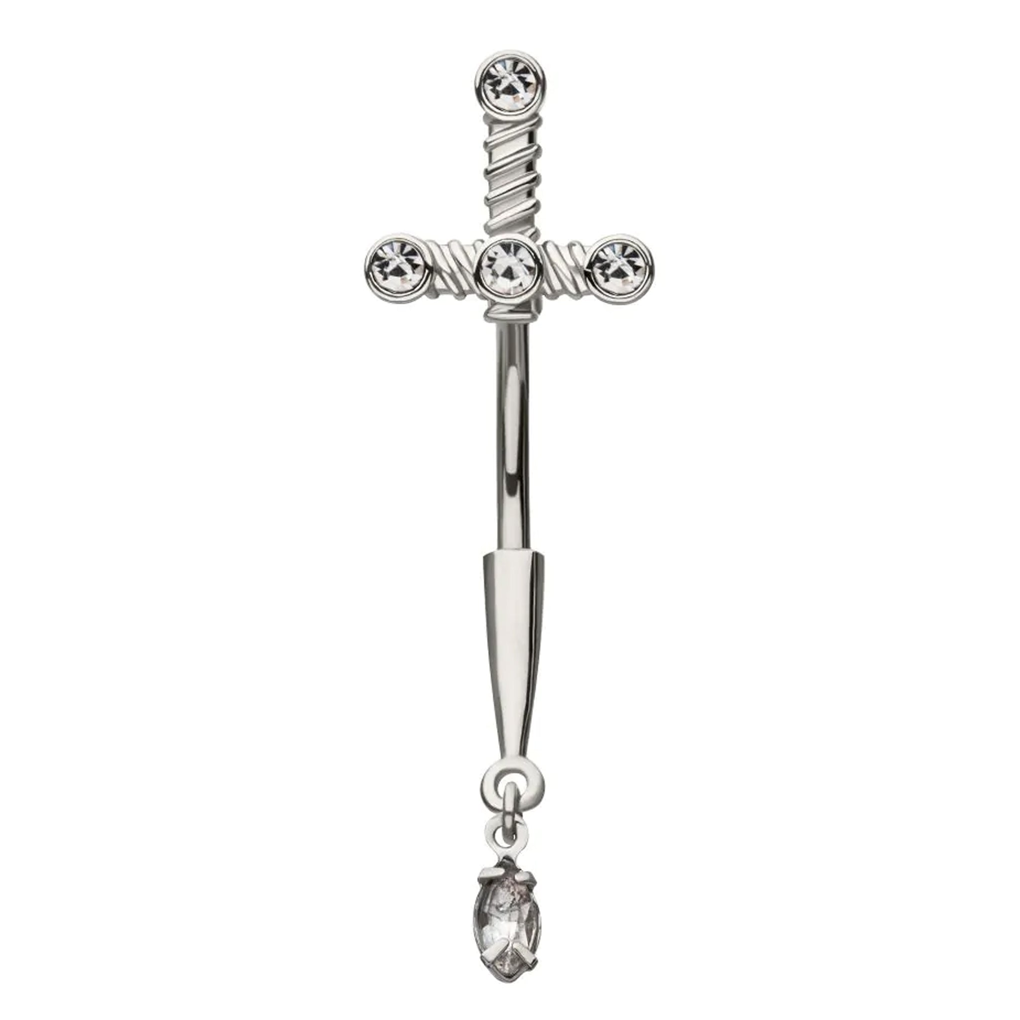 Surgical Steel CZ Dagger Navel