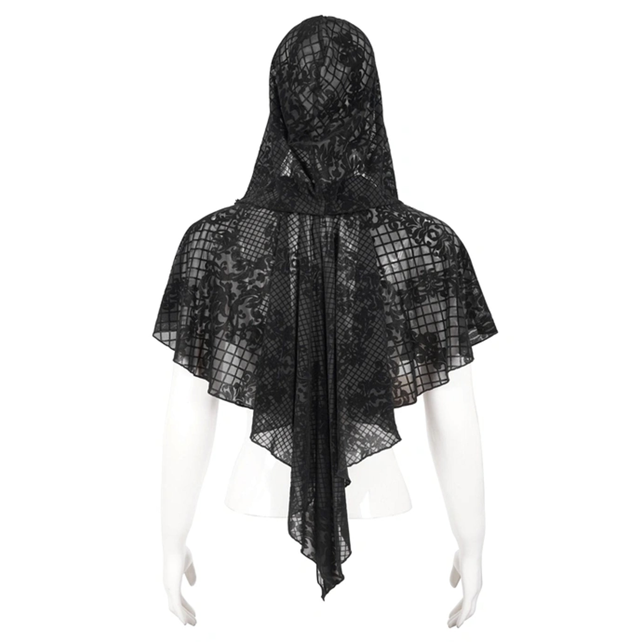 Velvet Mesh Hooded Caplet