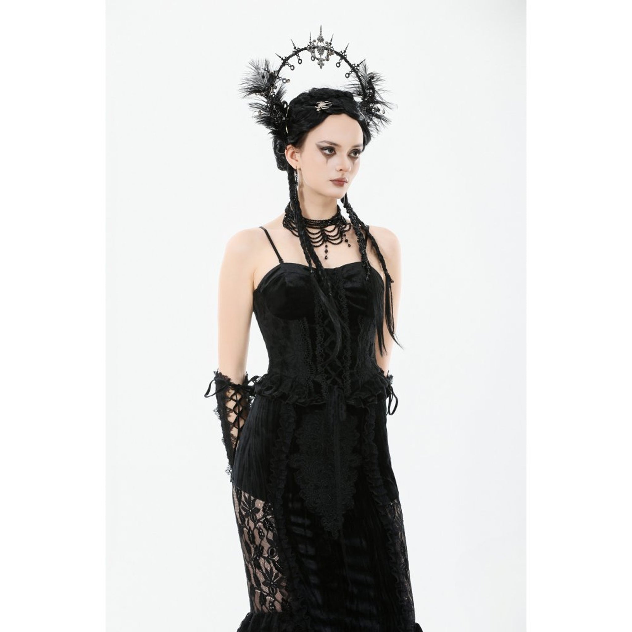 Gothic Velvet Lace Bustier