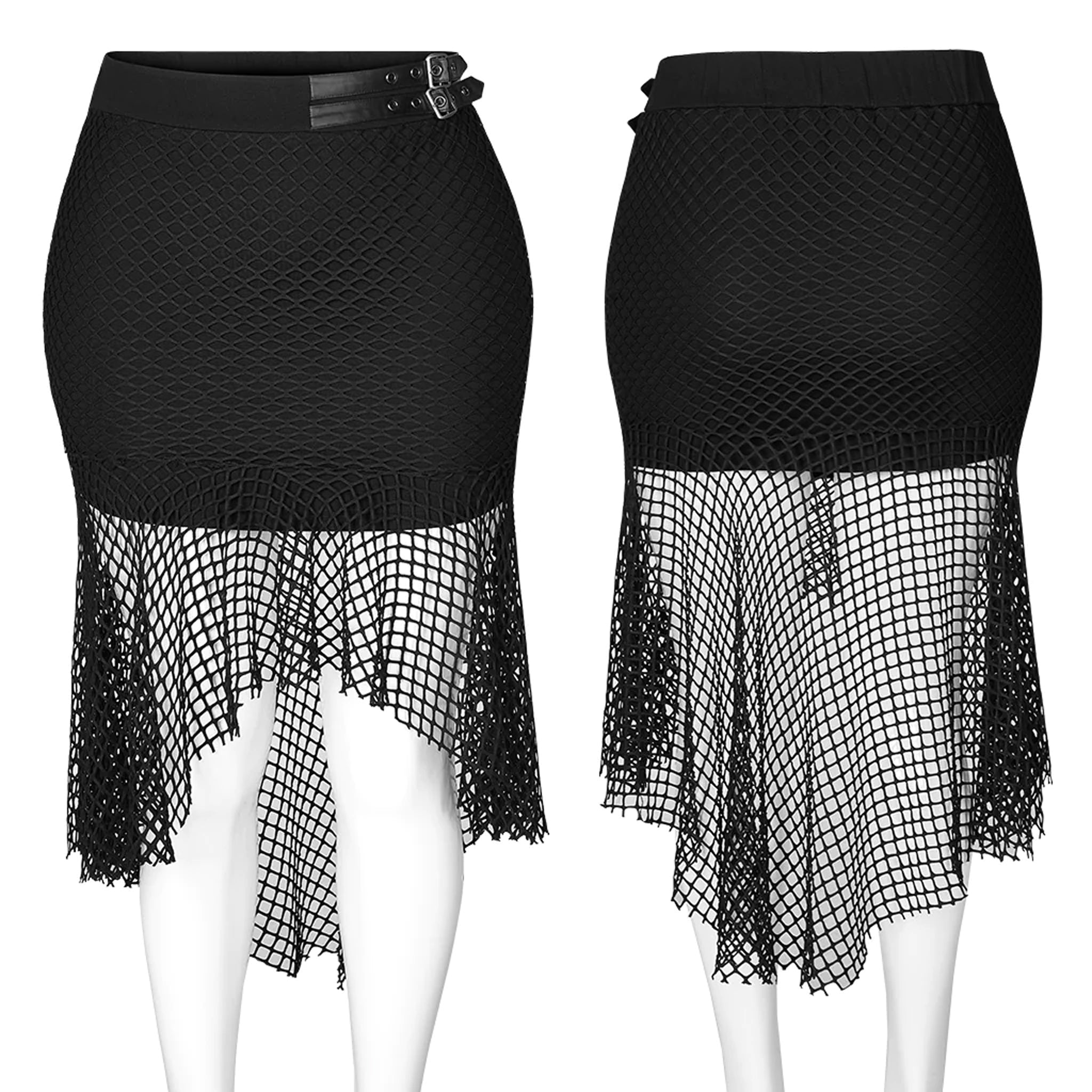 Fishnet Hi-Low short skirt