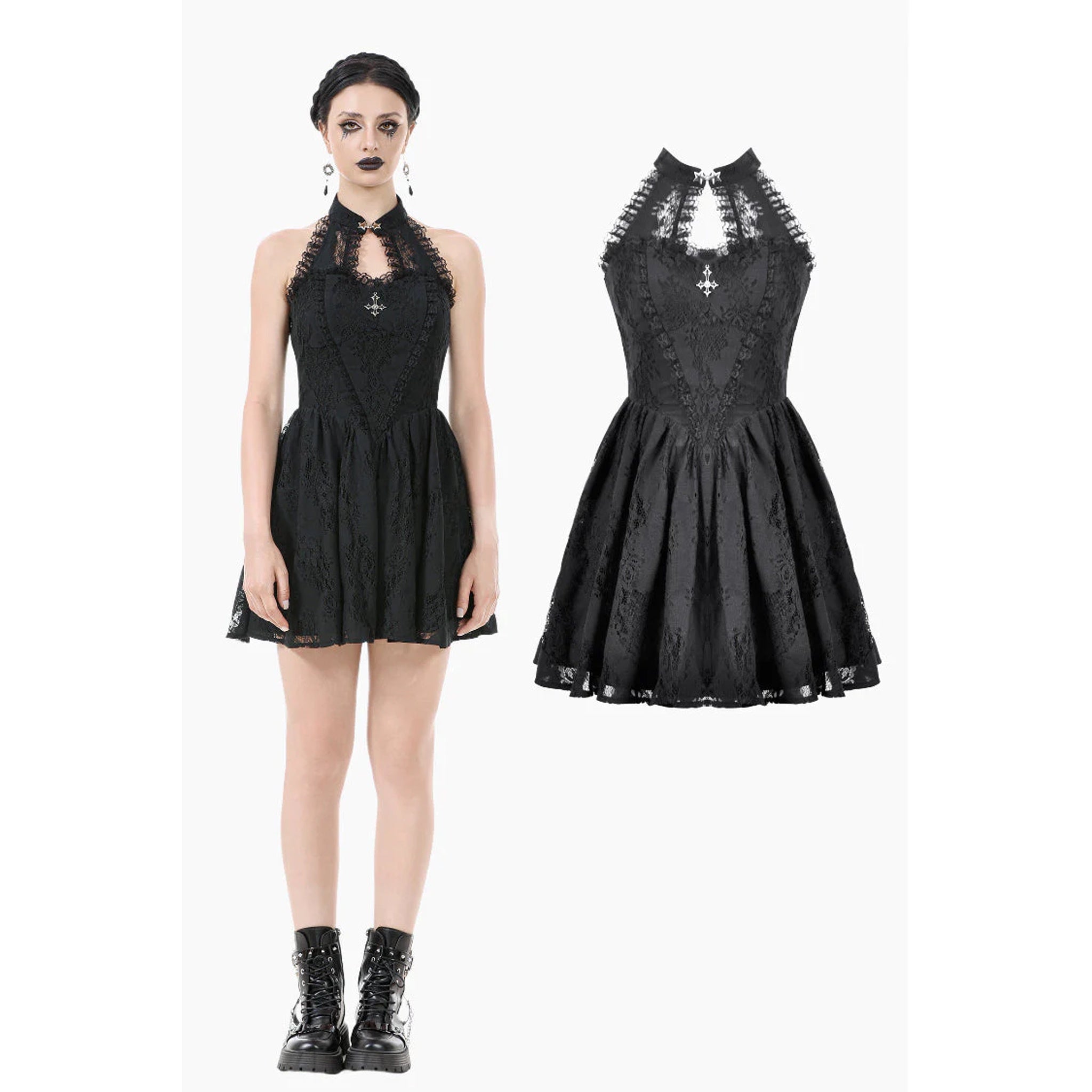 Celestial Lace Halter Dress