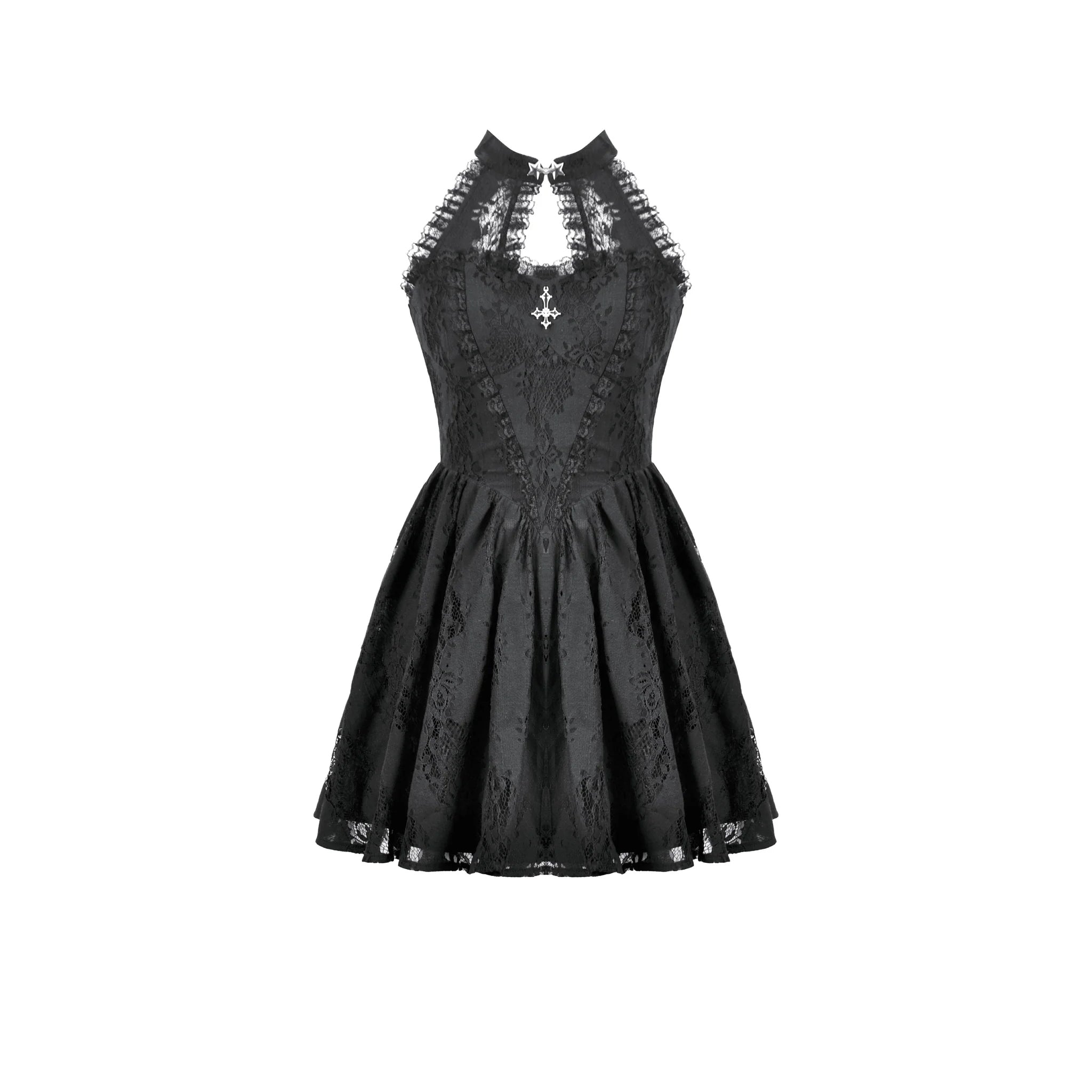 Celestial Lace Halter Dress