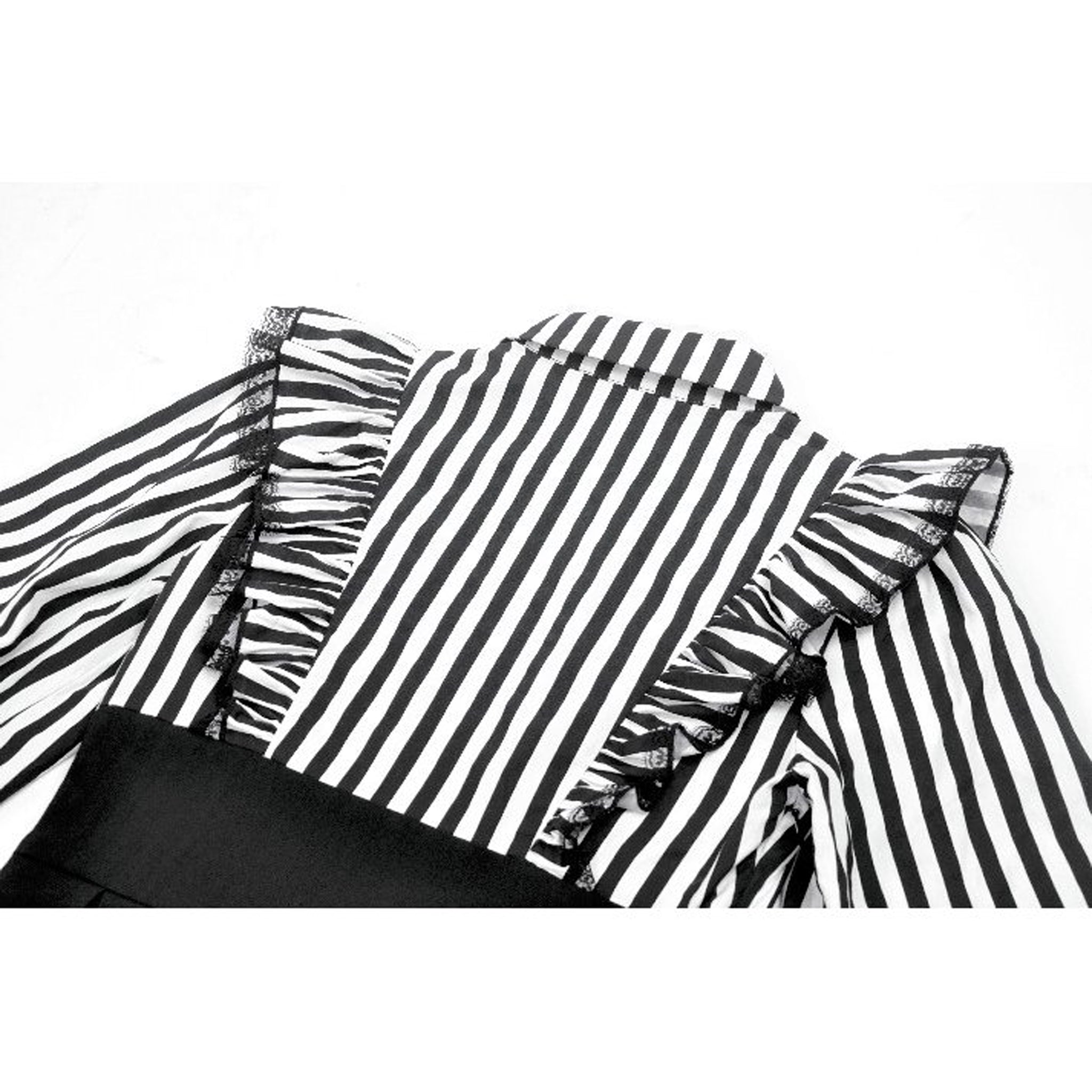 Striped Ruffle Shoulder Dress