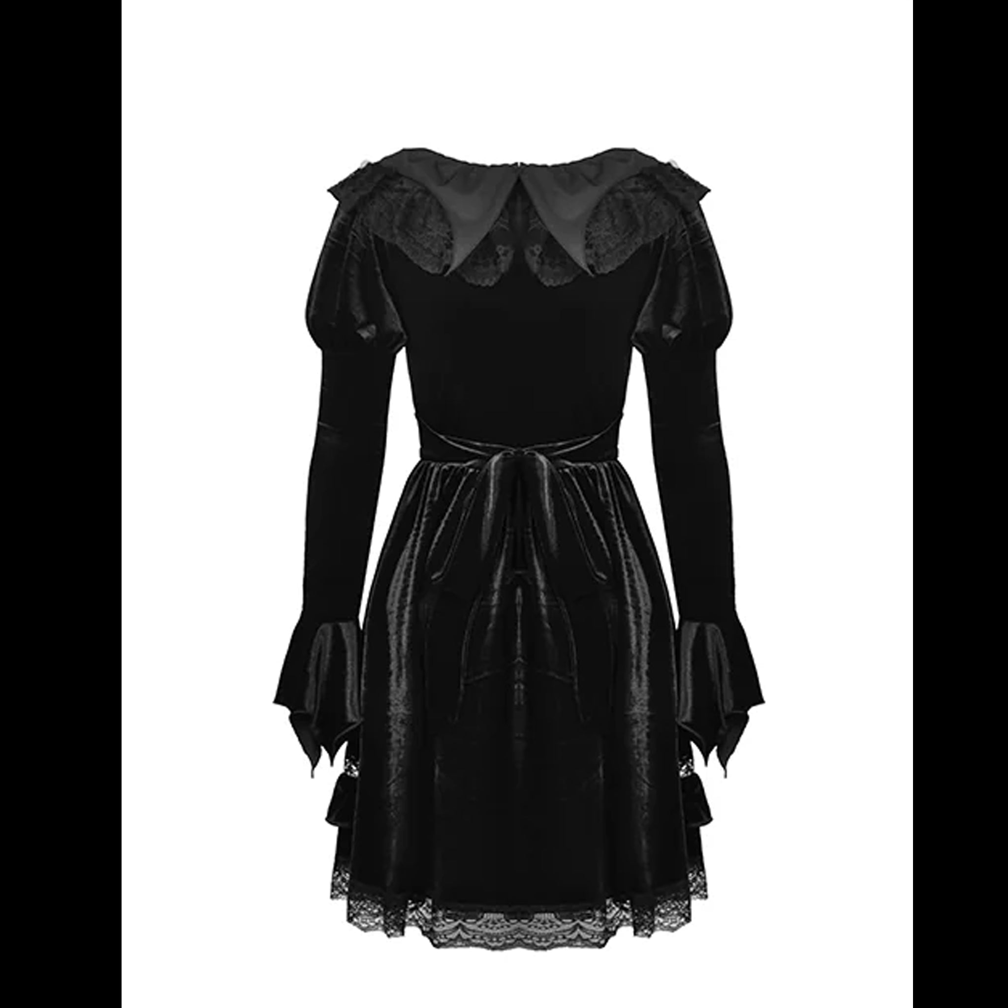Bat Collar Velvet Dress