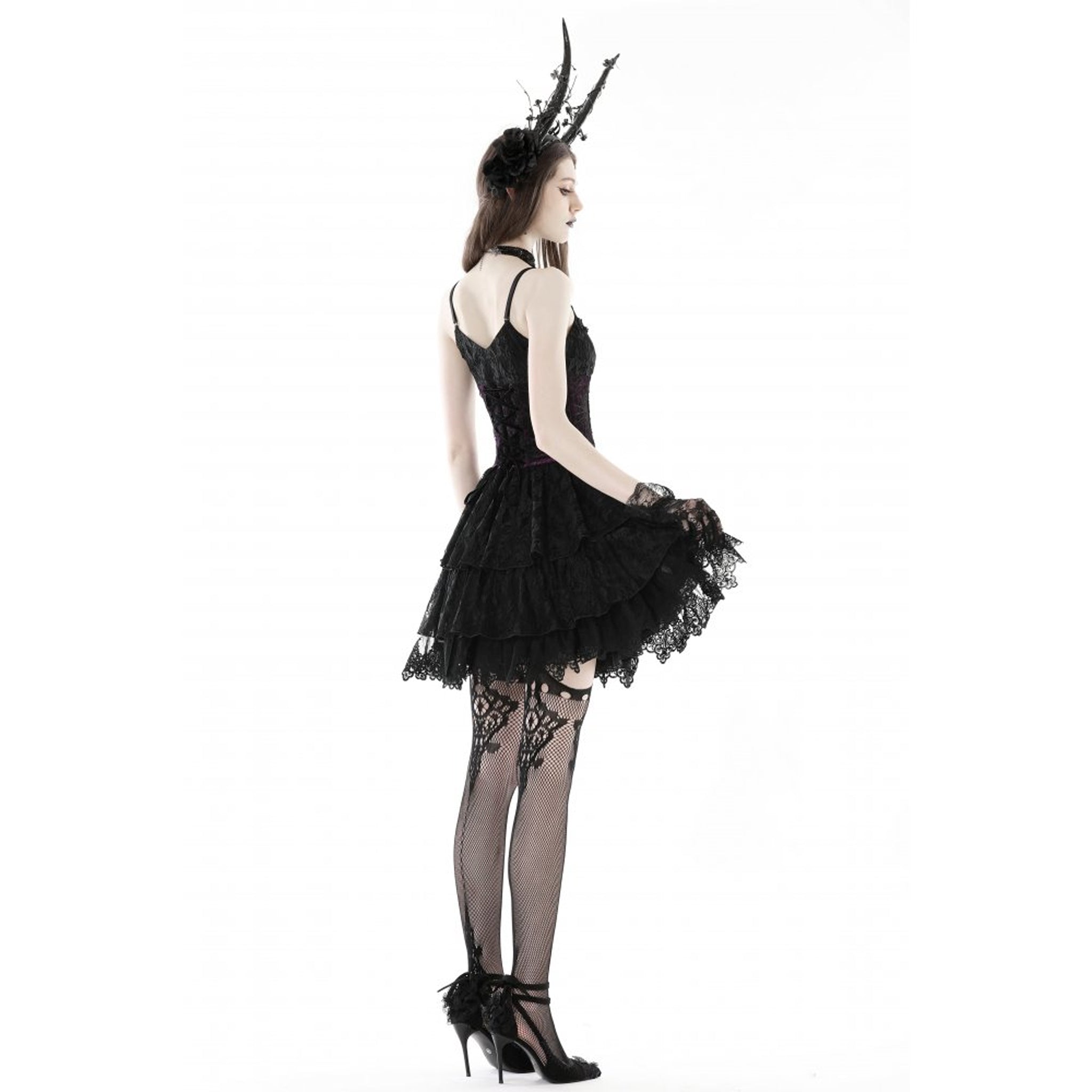 Purple Lace Mini Dress