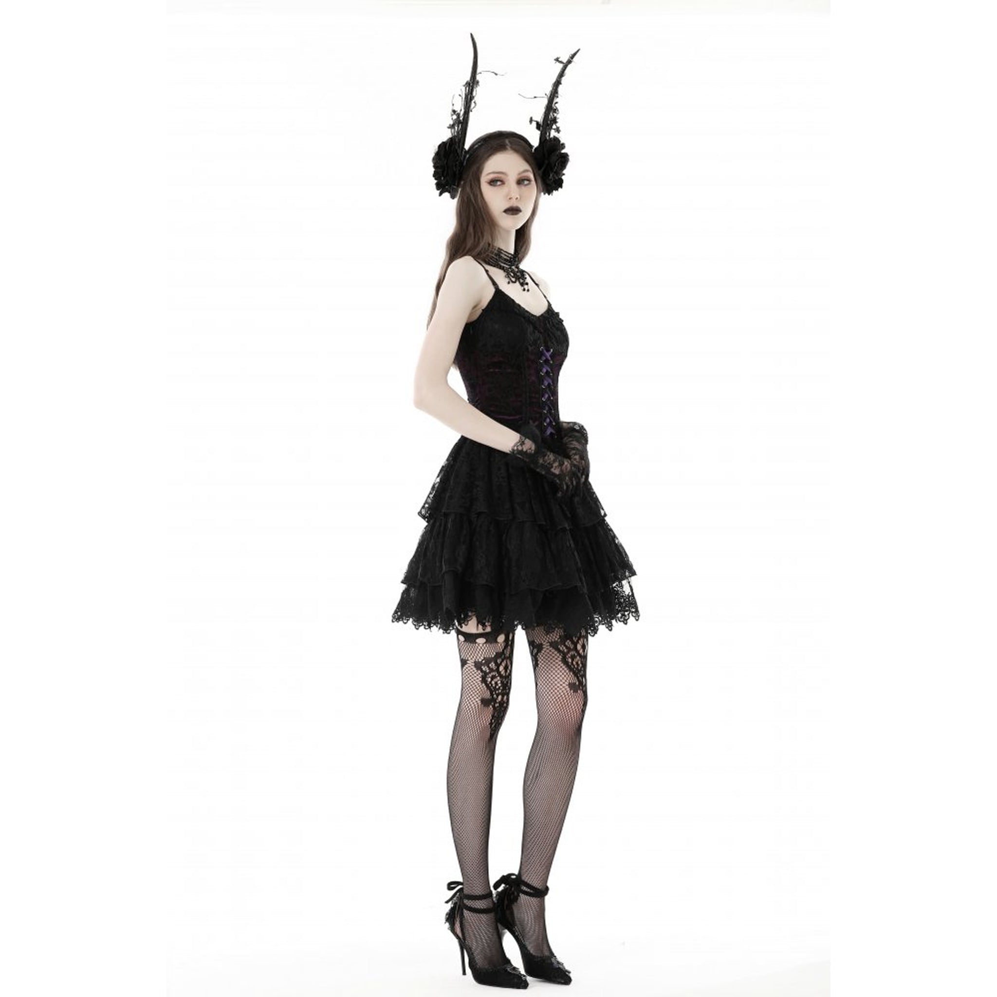 Purple Lace Mini Dress