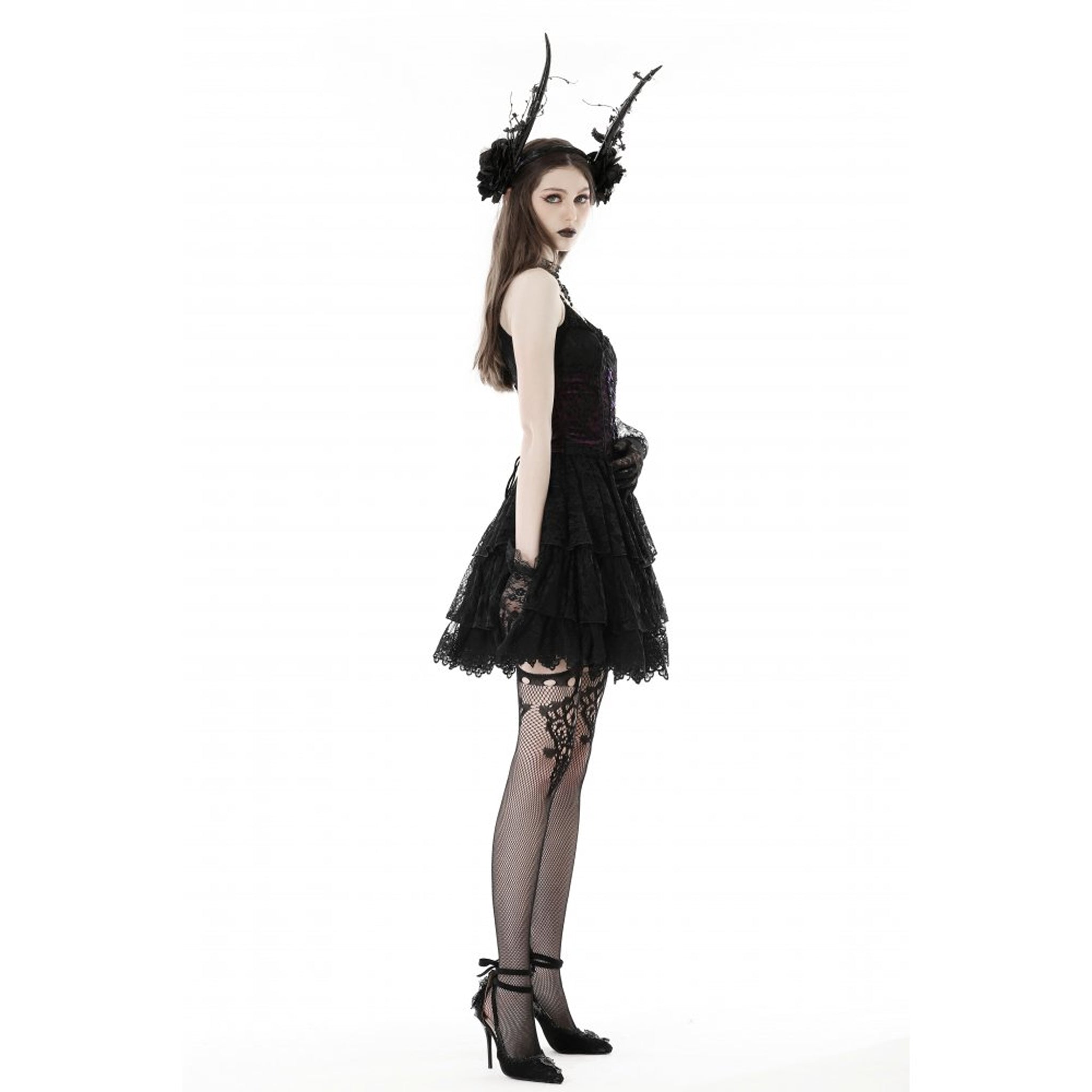 Purple Lace Mini Dress