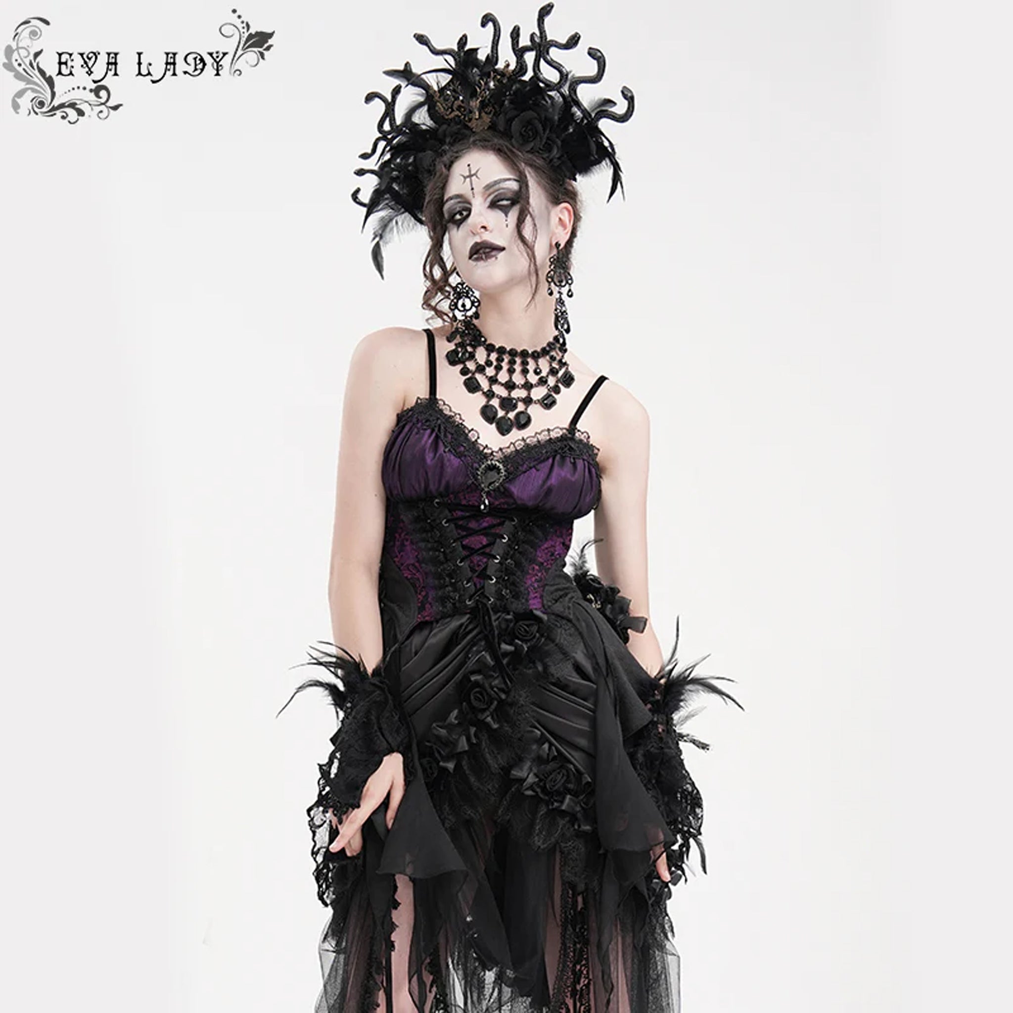Lace Up Gothic Bodice Violet