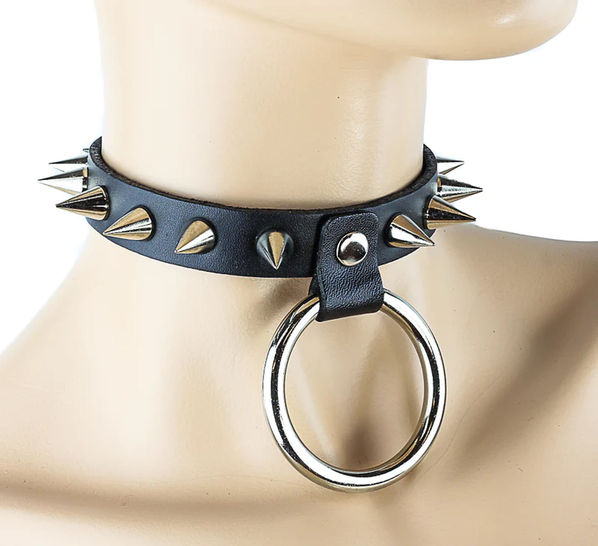 Large Cone Spike Ring Choker