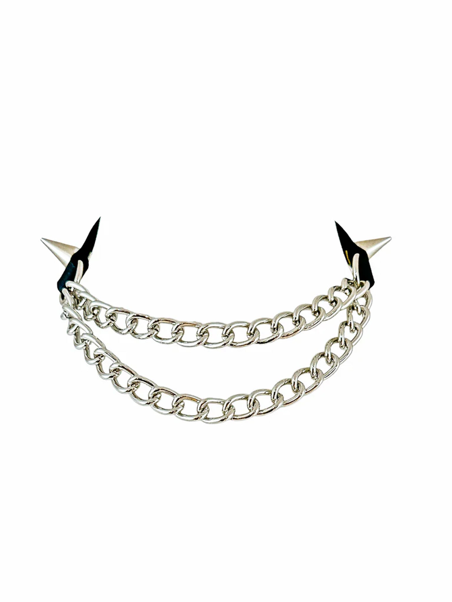 2 Spike Chain Drape Choker
