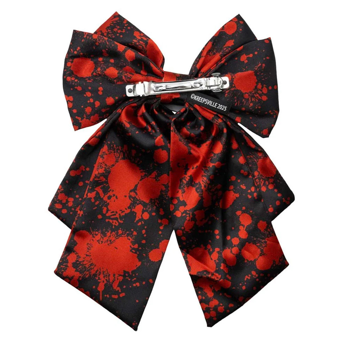 Blood Splatter Cleaver Satin Hair Bow