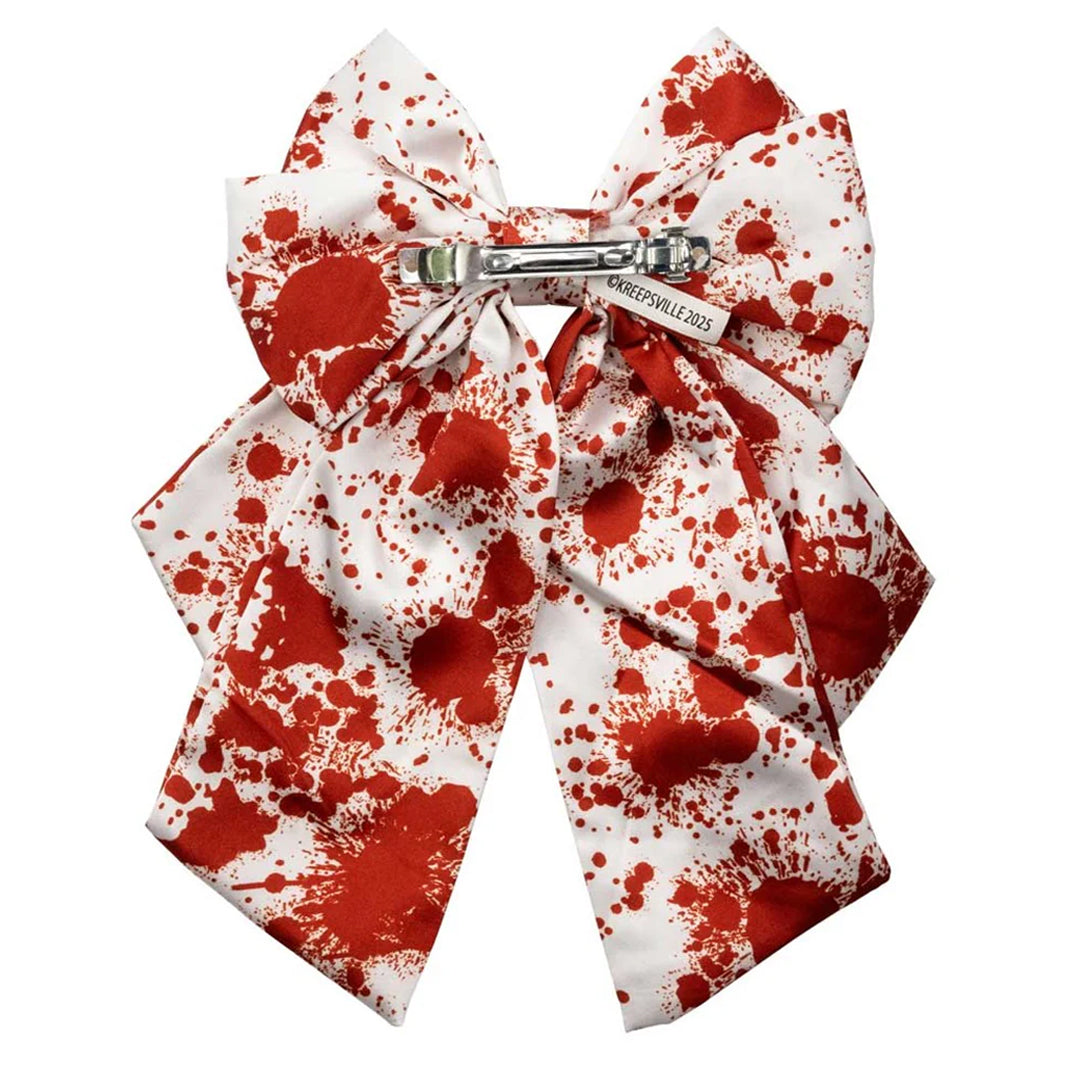Blood Splatter Knife Satin Hair Bow