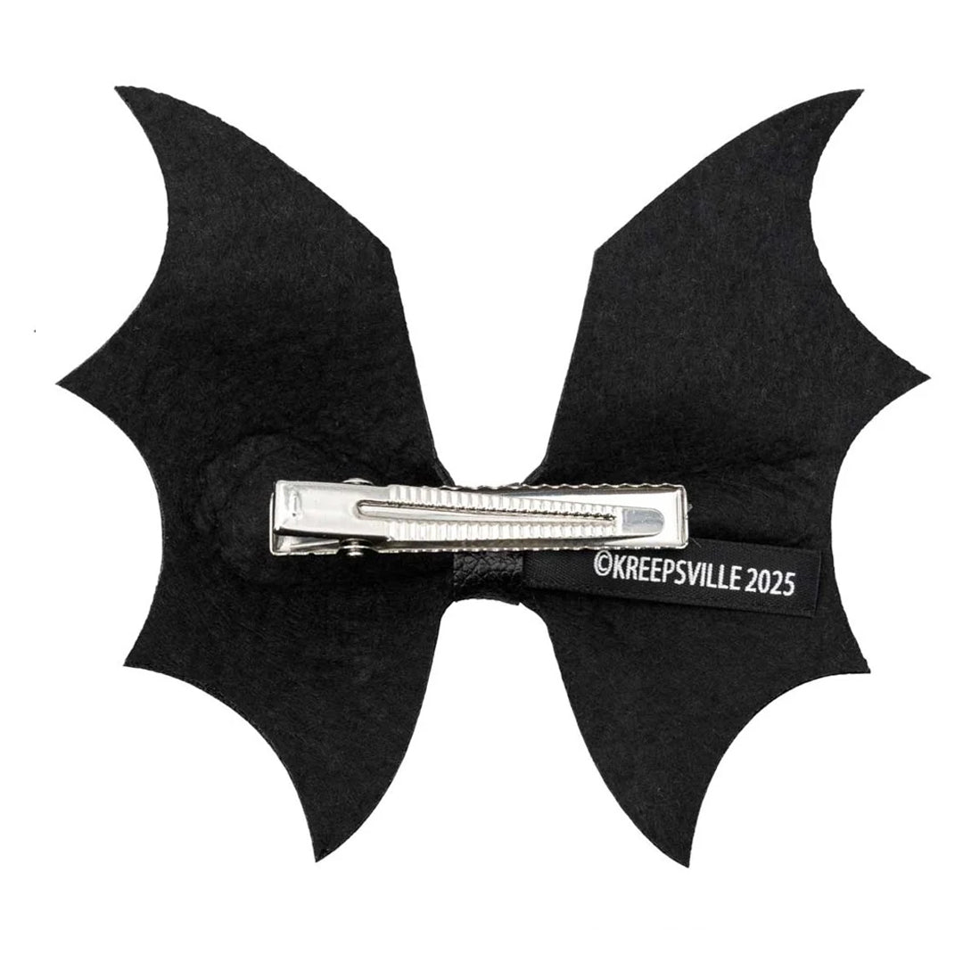Batwing Black PVC Hair Bow