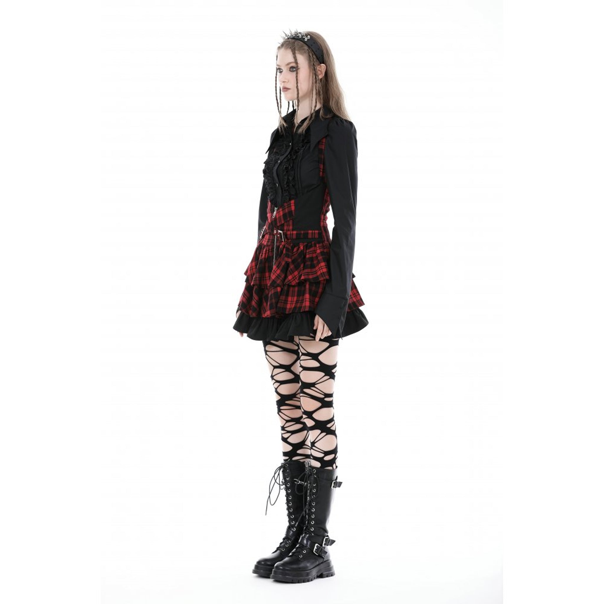 Gothic Black Ruffle Blouse