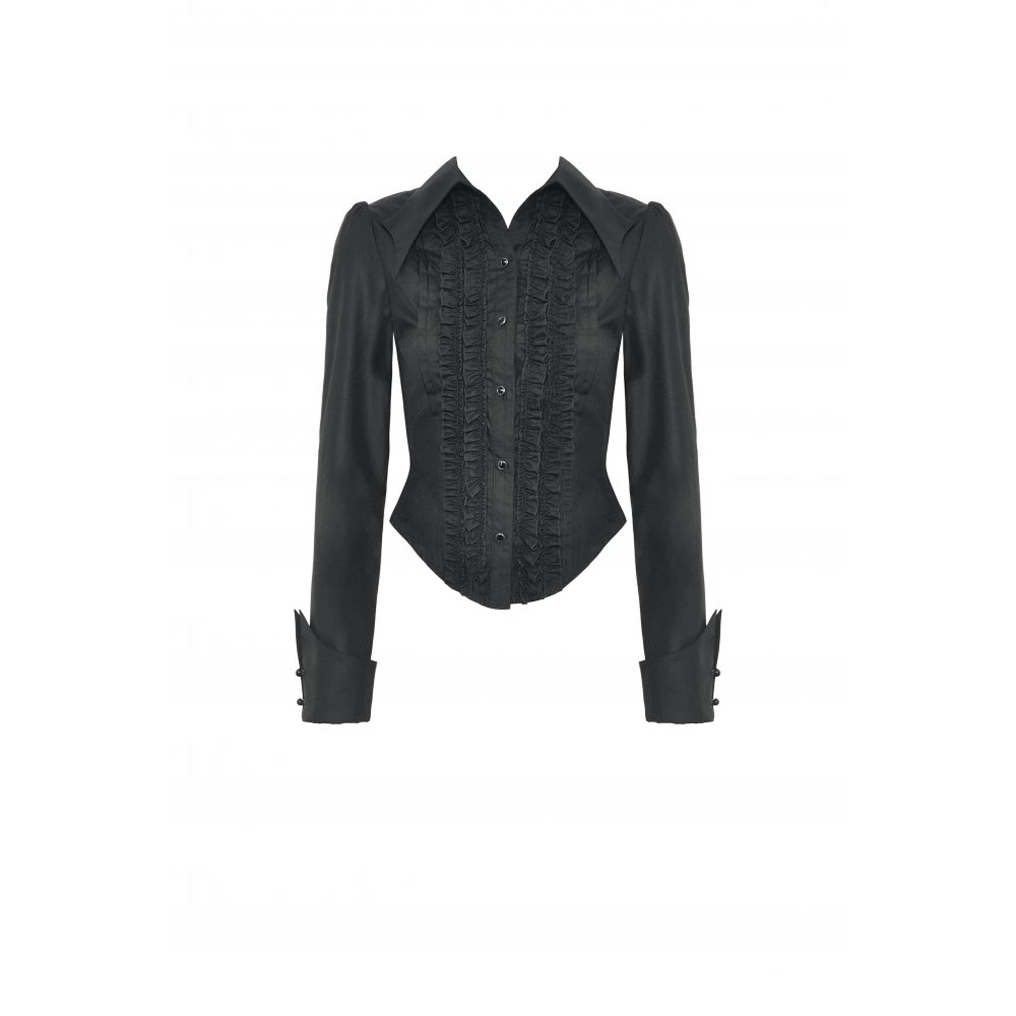 Gothic Black Ruffle Blouse