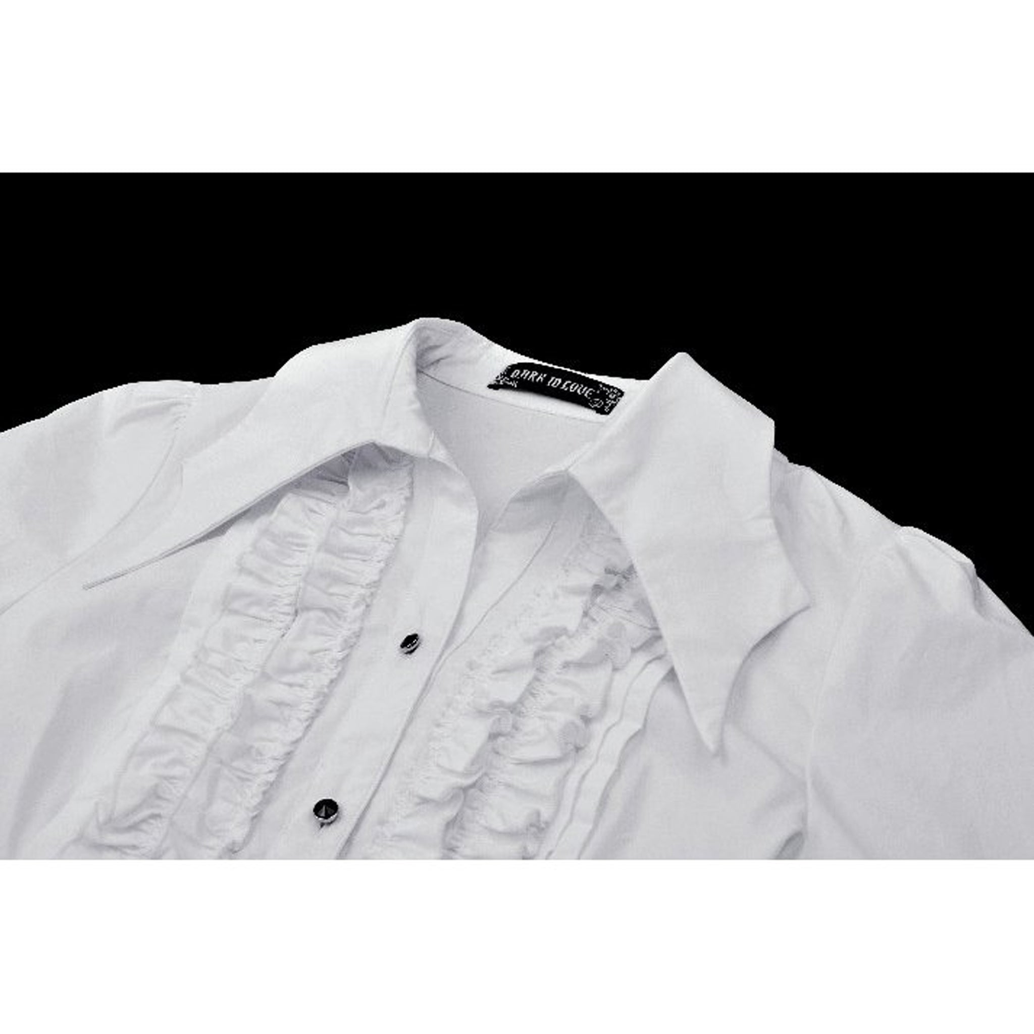 Gothic White Ruffle Blouse