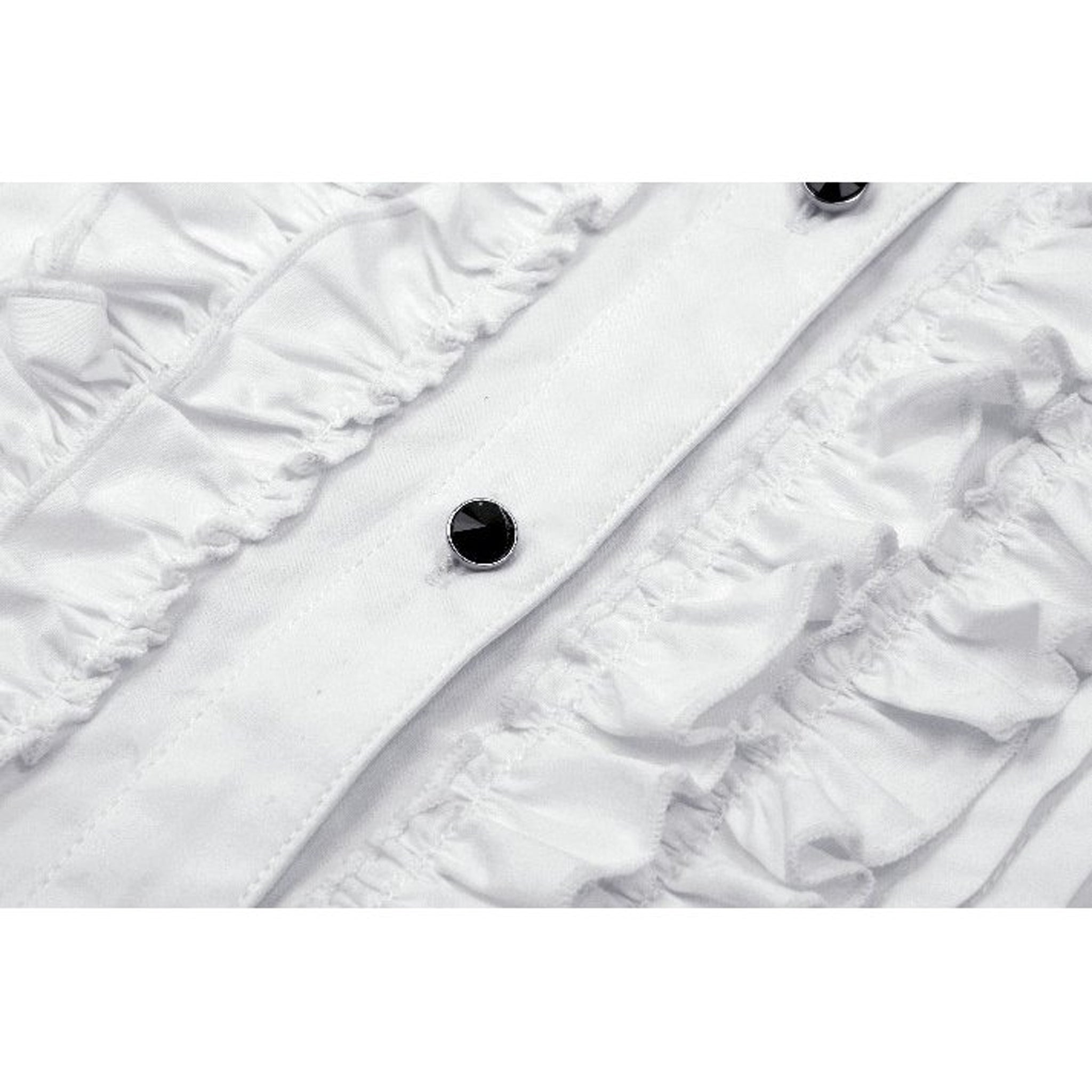 Gothic White Ruffle Blouse