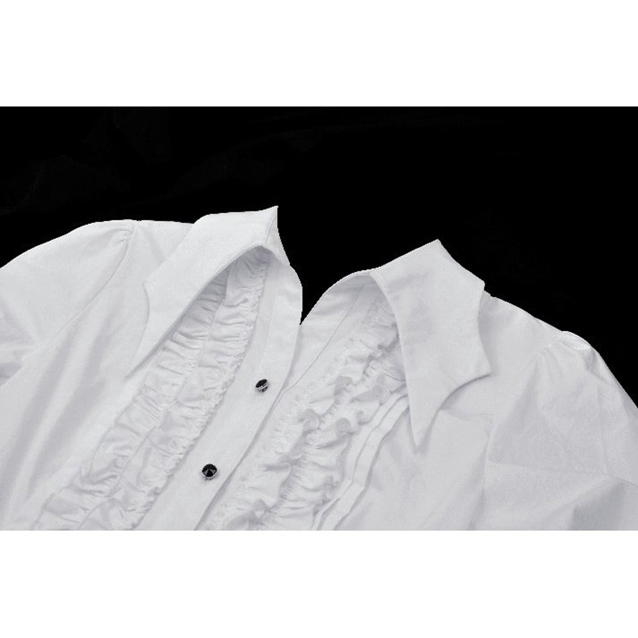 Gothic White Ruffle Blouse