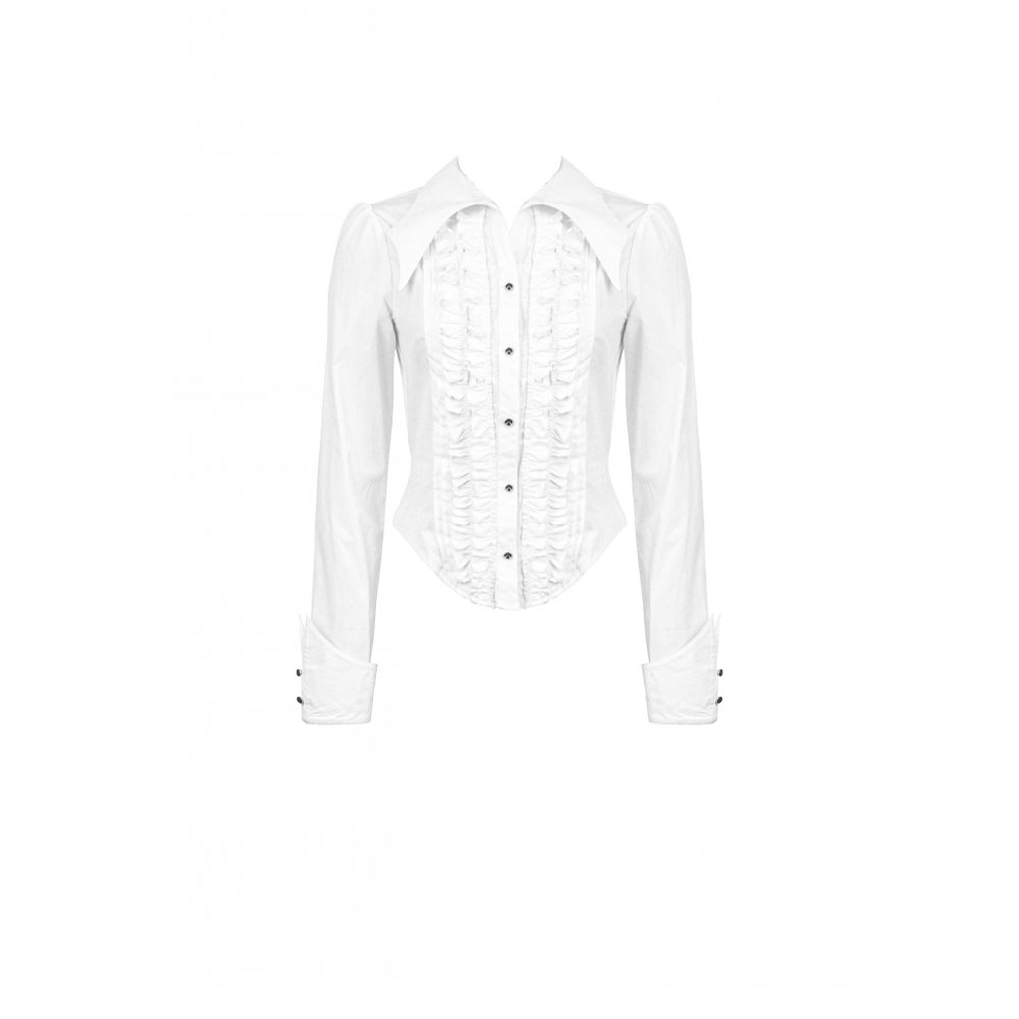 Gothic White Ruffle Blouse