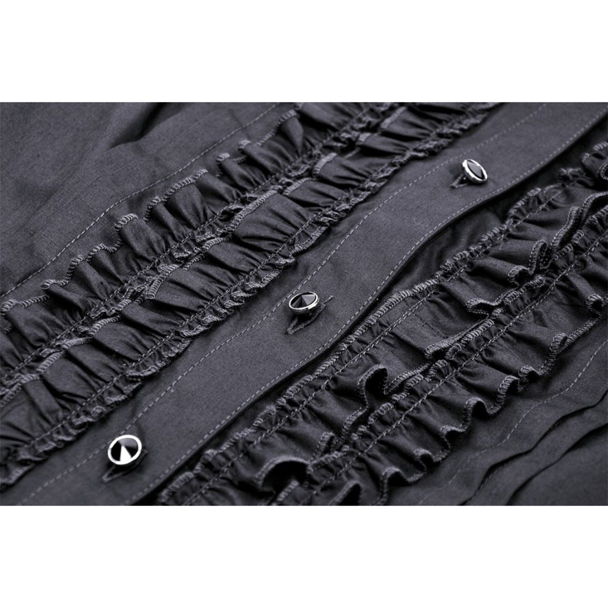 Gothic Black Ruffle Blouse