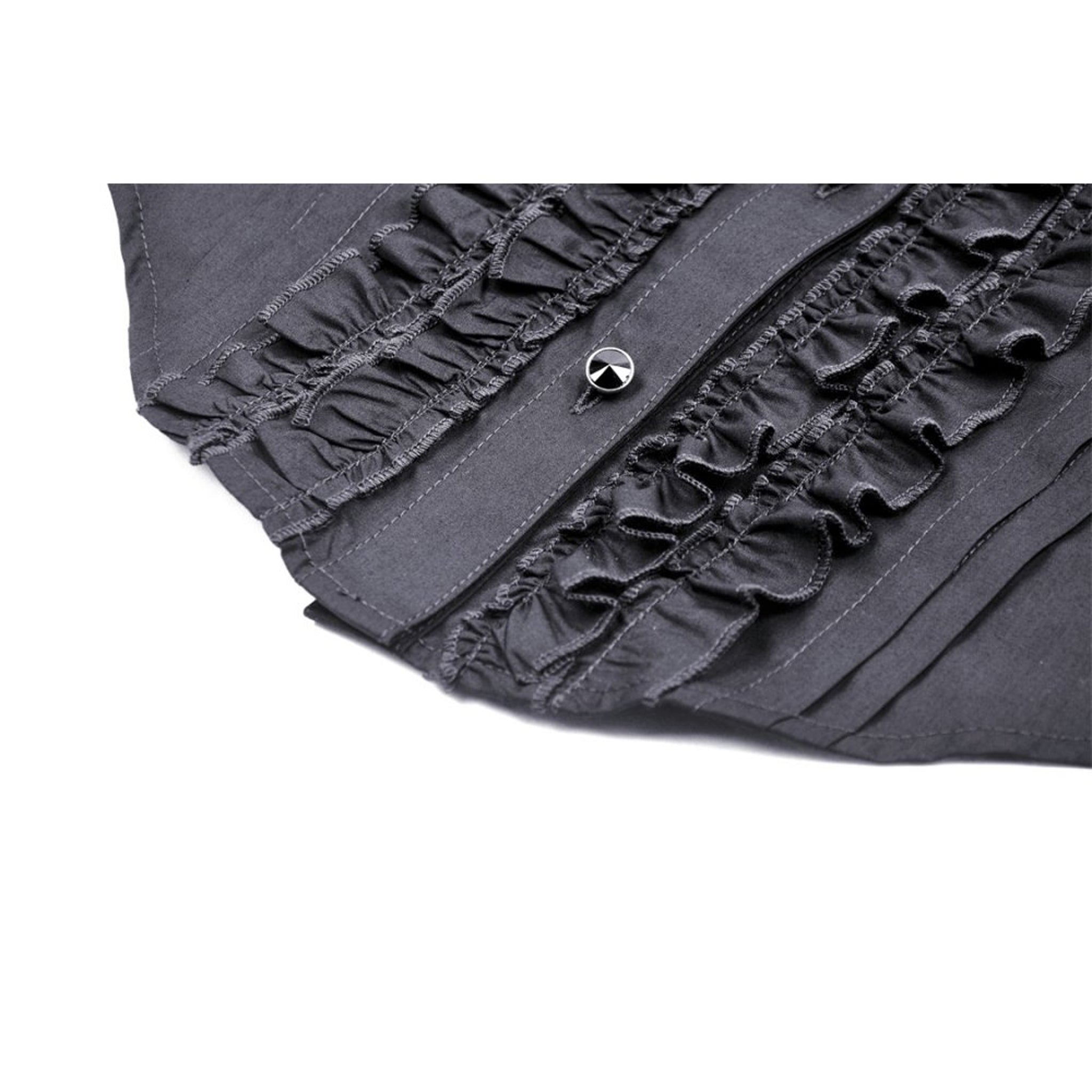 Gothic Black Ruffle Blouse