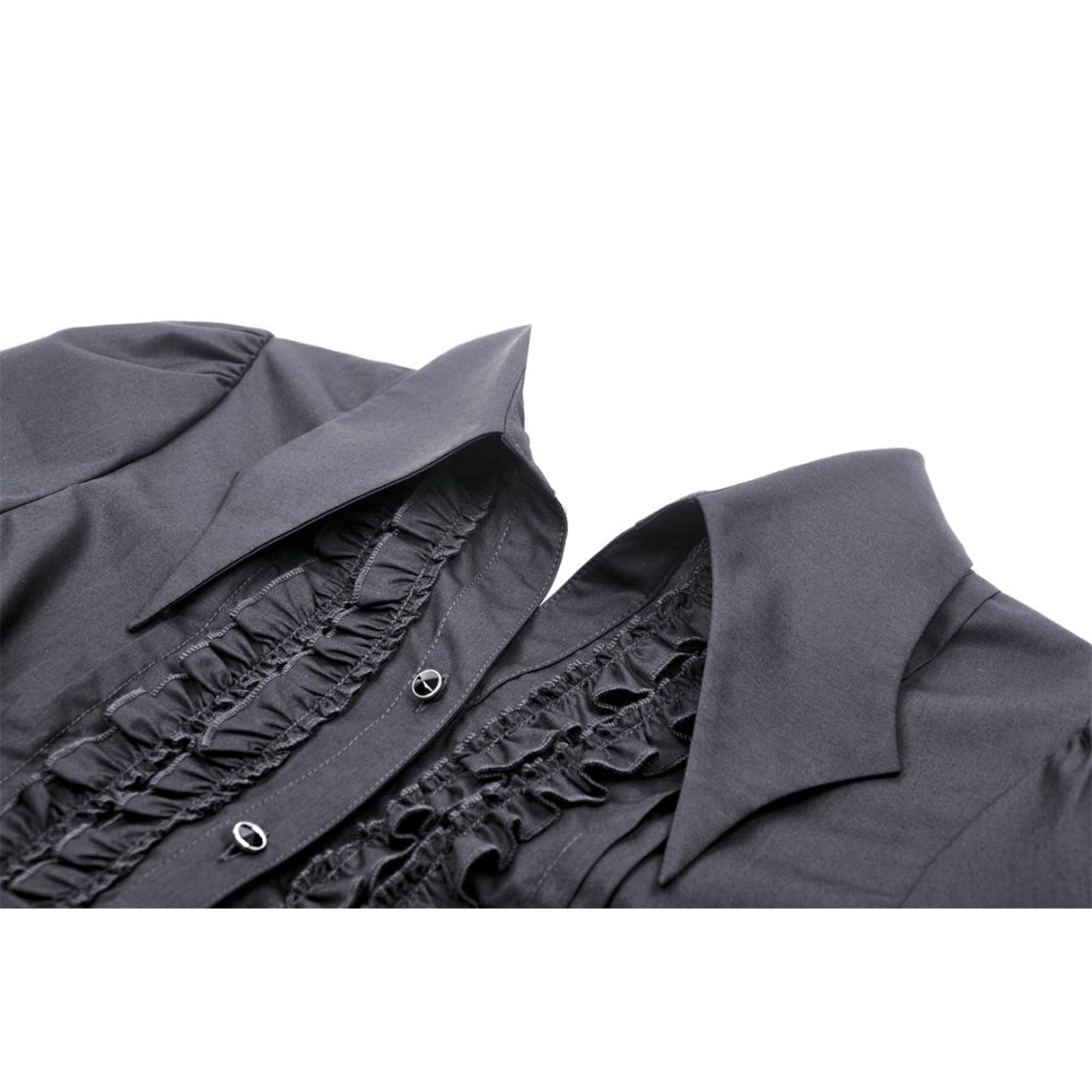 Gothic Black Ruffle Blouse