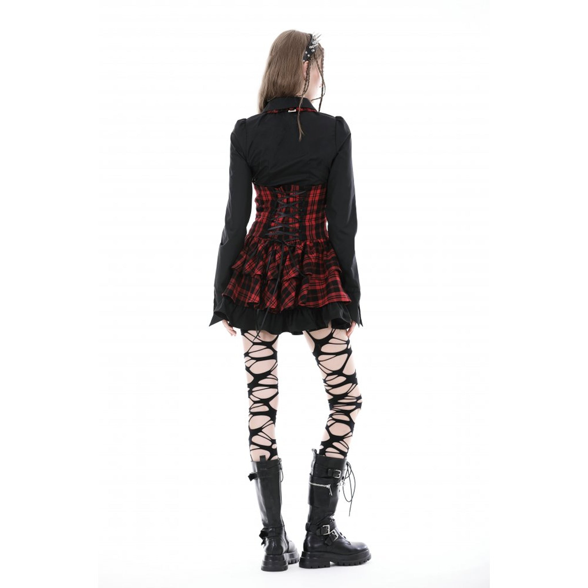 Gothic Black Ruffle Blouse