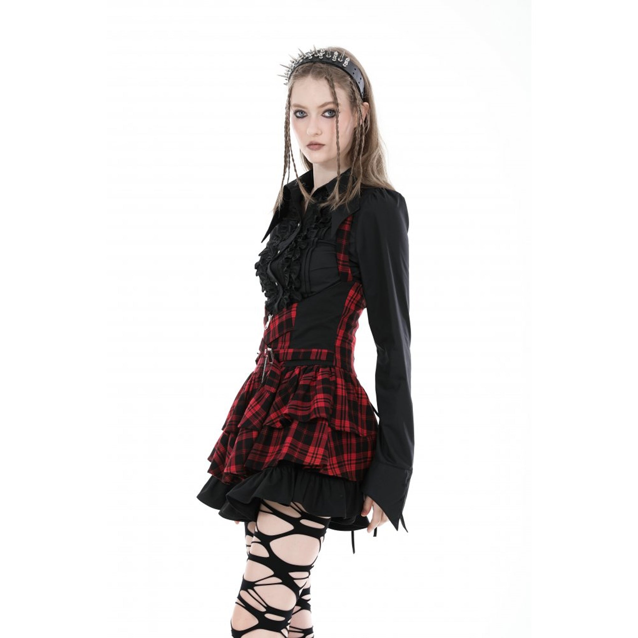 Gothic Black Ruffle Blouse