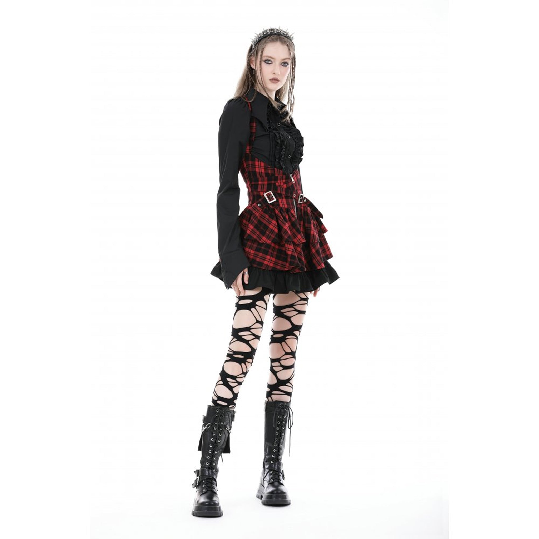 Gothic Black Ruffle Blouse