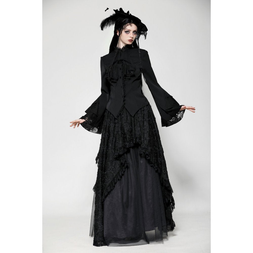 Victorian Ruffle Button Top