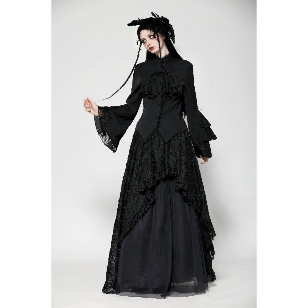 Victorian Ruffle Button Top