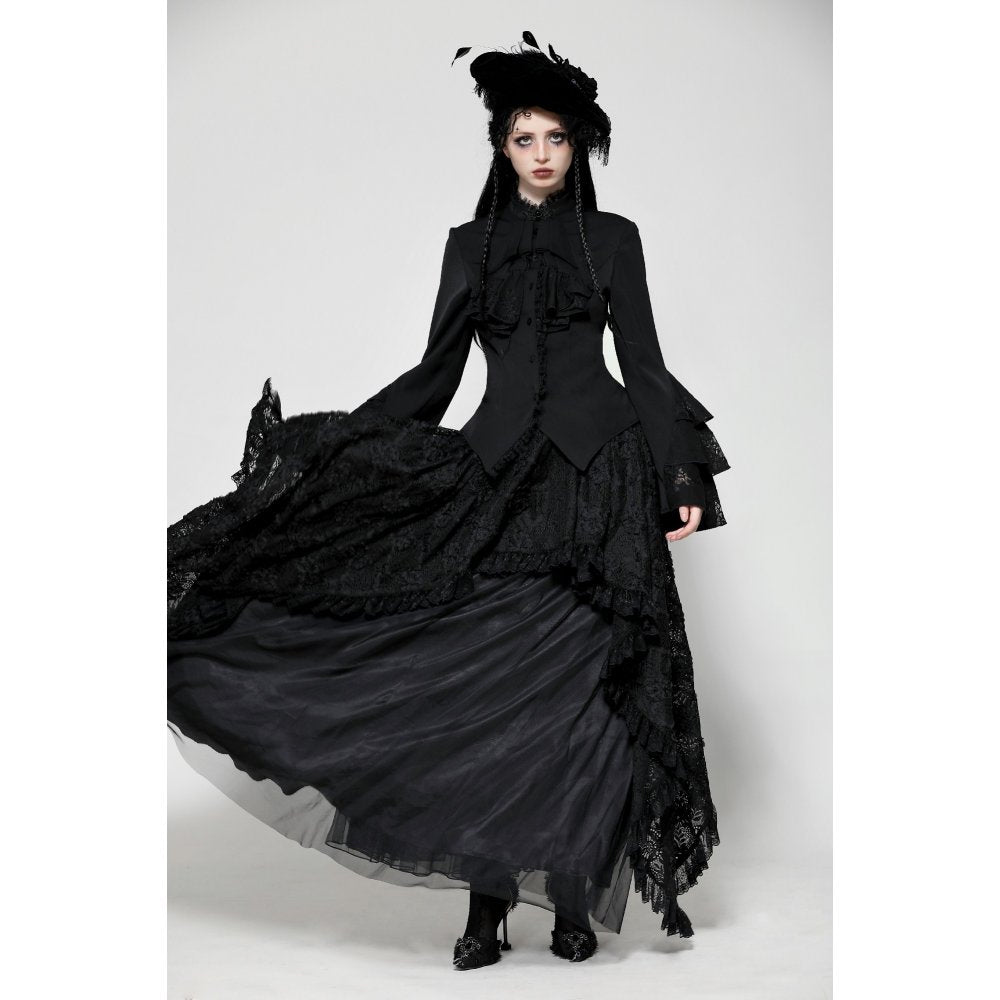 Victorian Ruffle Button Top
