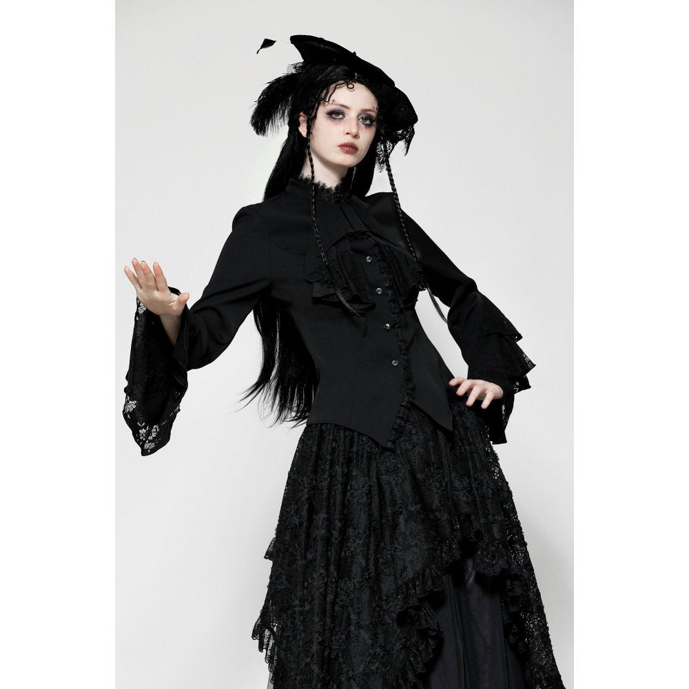 Victorian Ruffle Button Top