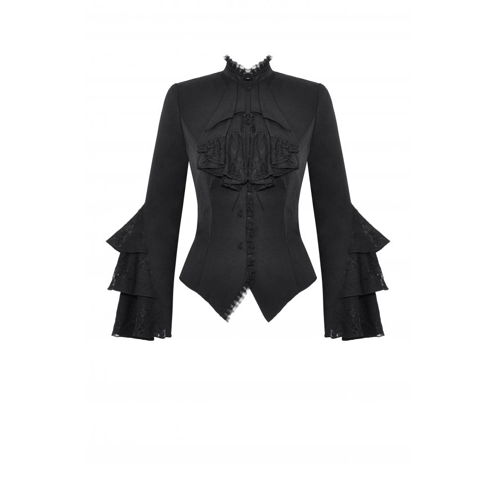 Victorian Ruffle Button Top