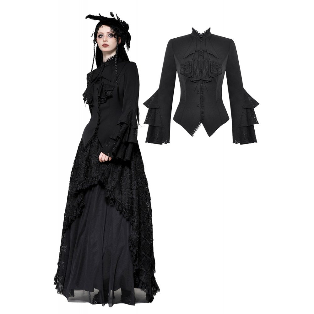 Victorian Ruffle Button Top