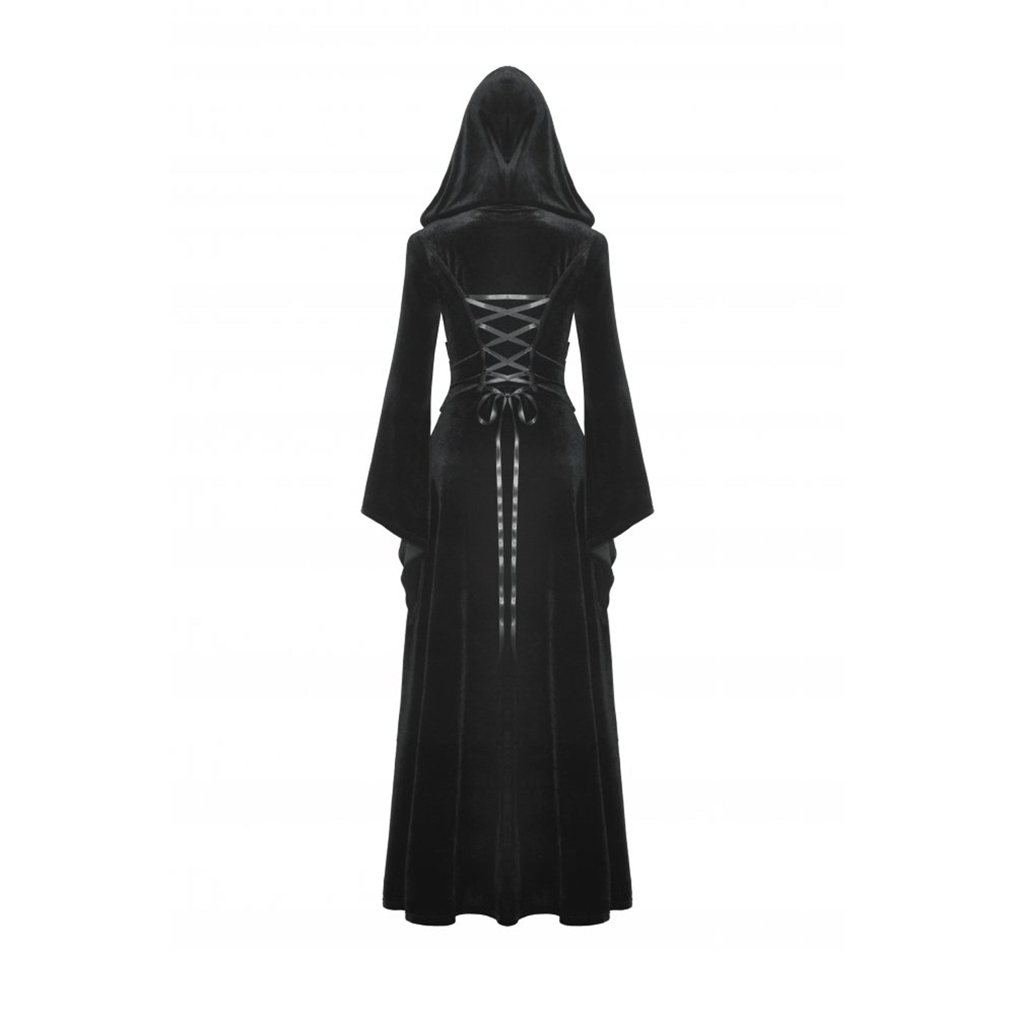 Hooded Velvet Long Coat