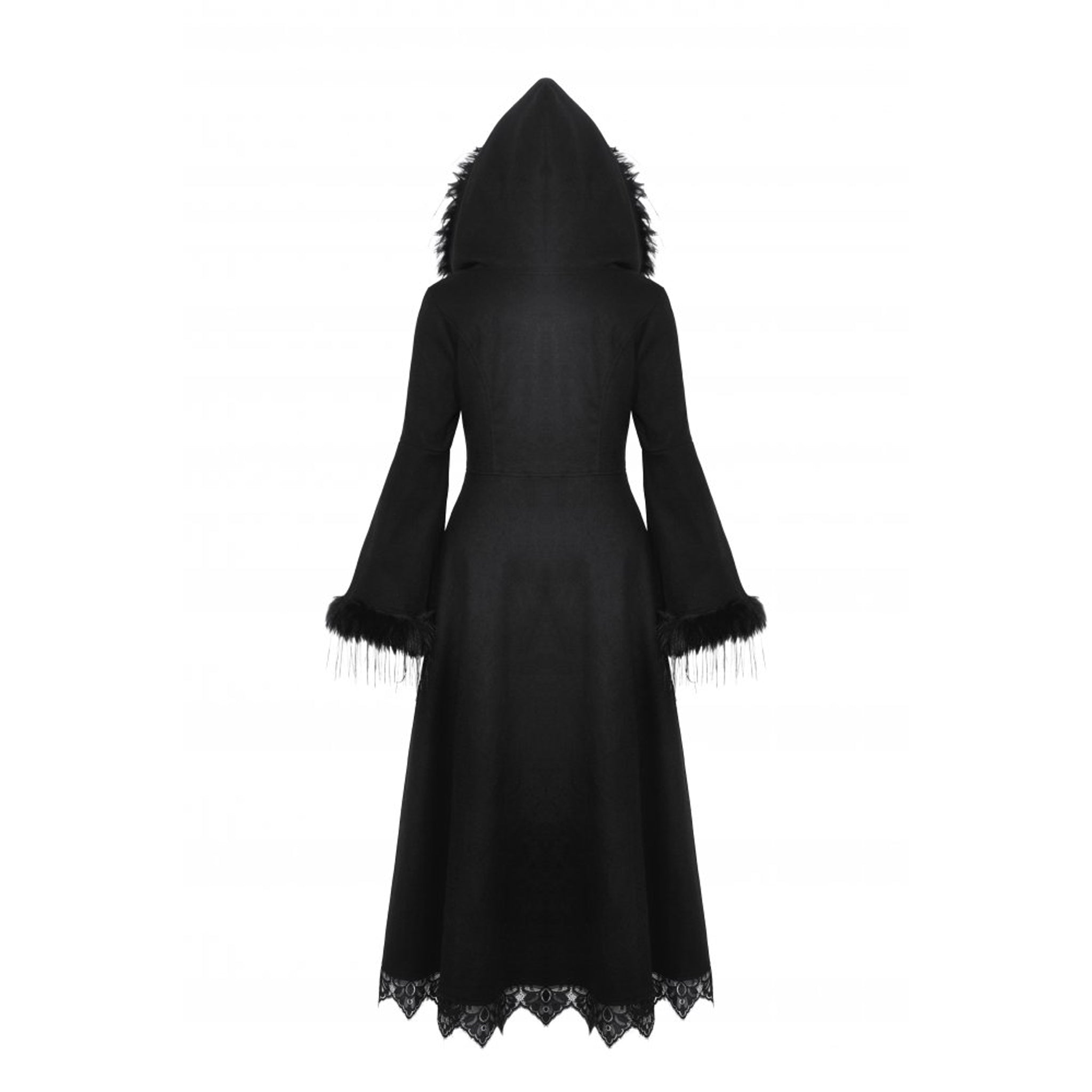 Tiered Front Fur Trim Coat